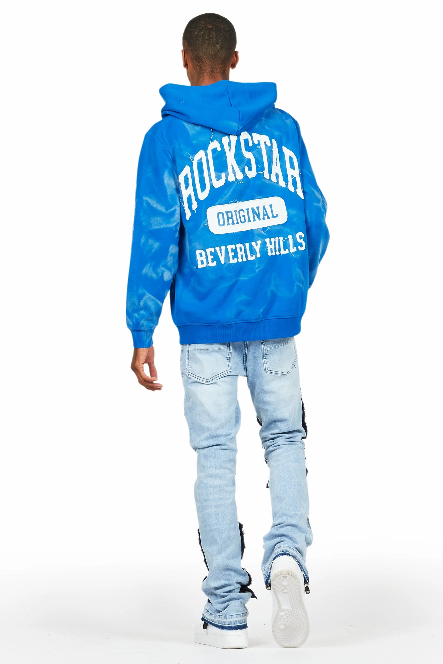 Destry Blue Patchwork Stacked Flare Jean