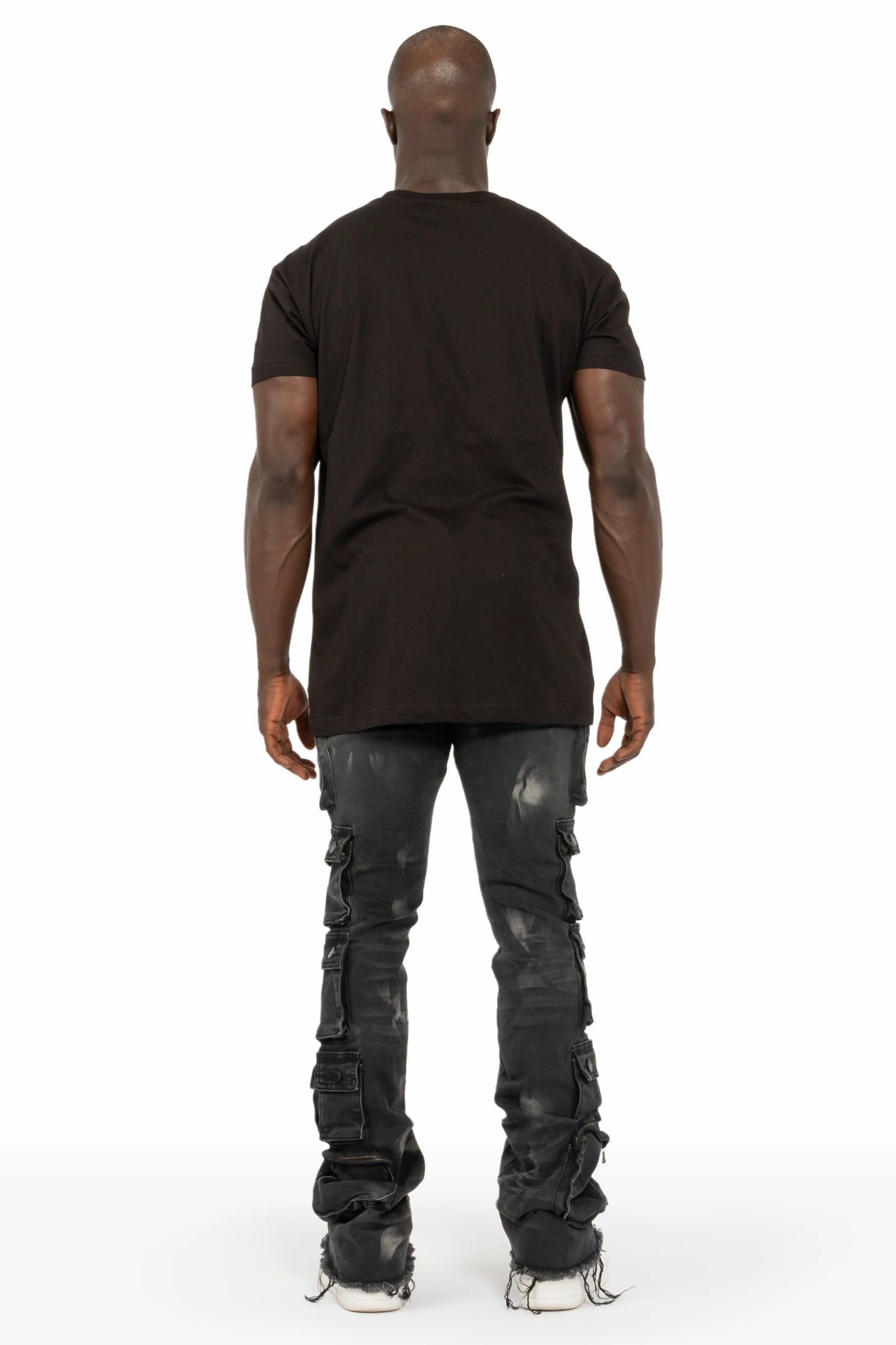 Konrad Grey Wash Cargo Stacked Flare Jean