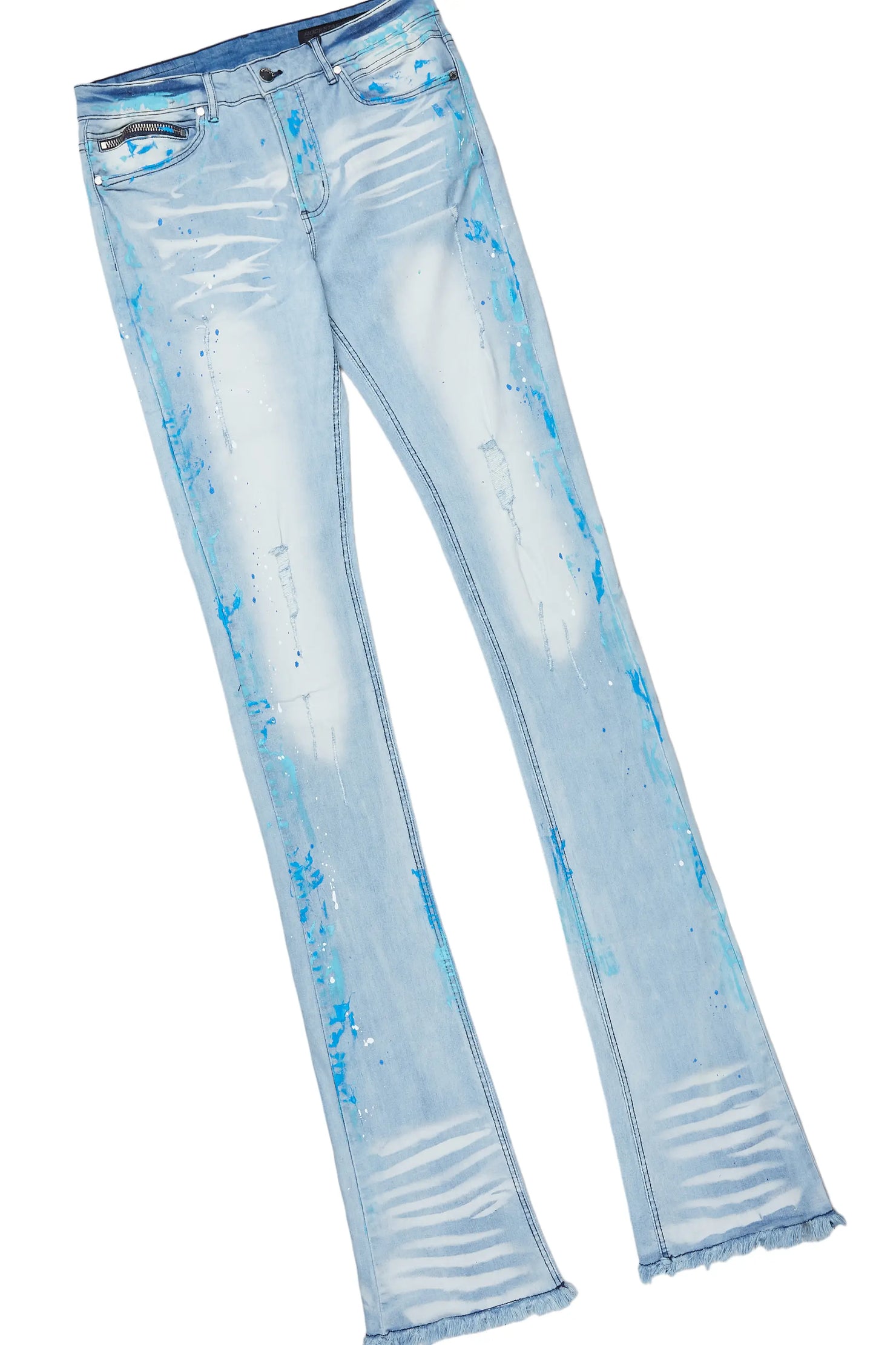 Lake White/Blue T-Shirt/Super Stacked Flare Jean Set