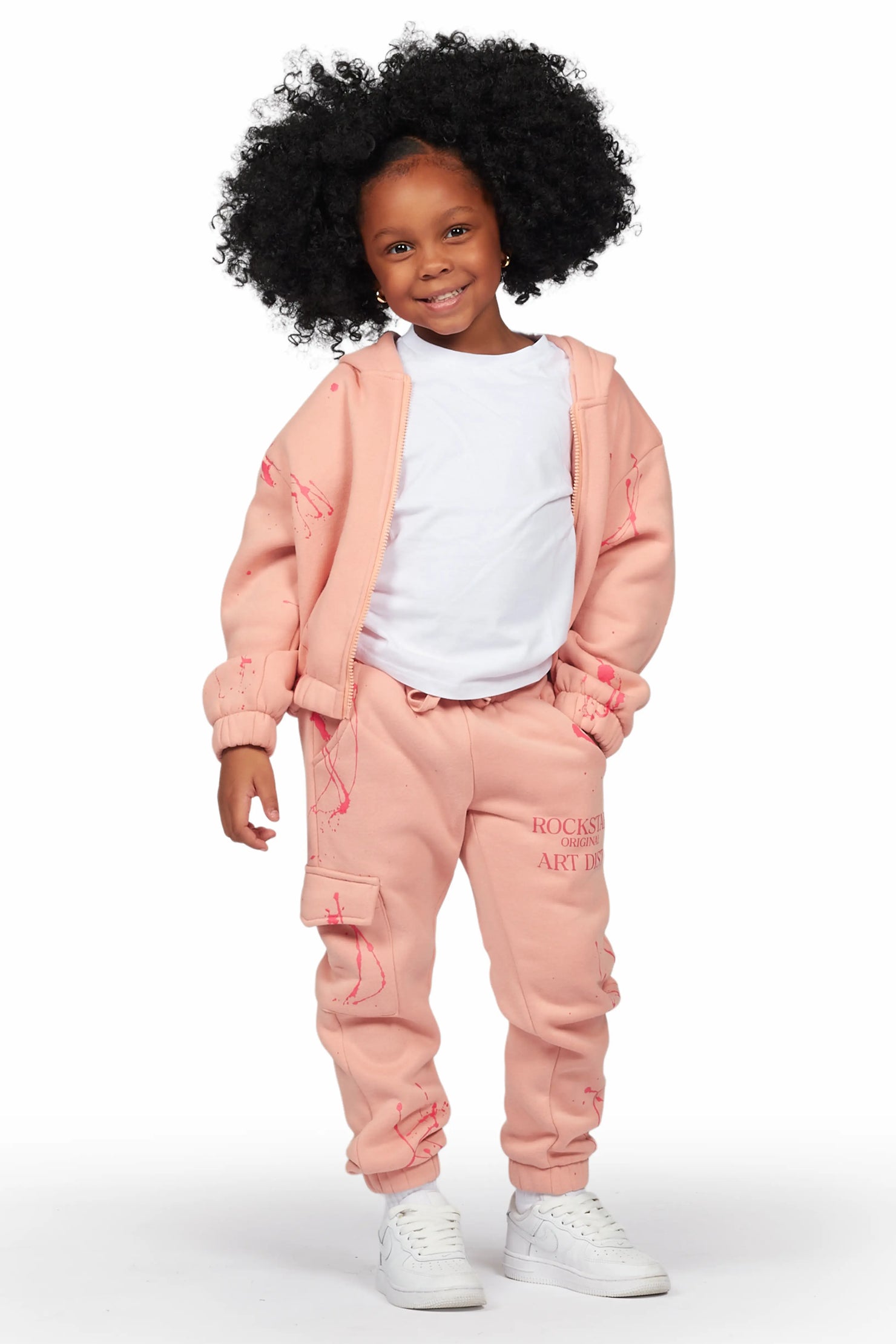 Girls Bass Blush Zip Up Hoodie Pant Set
