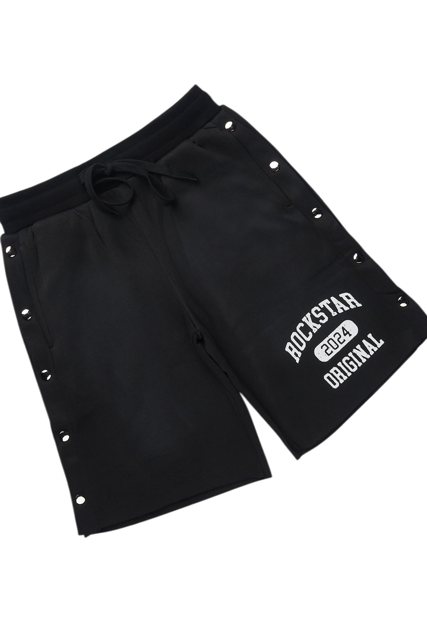 Lionela Black T-Shirt Snap Short Set