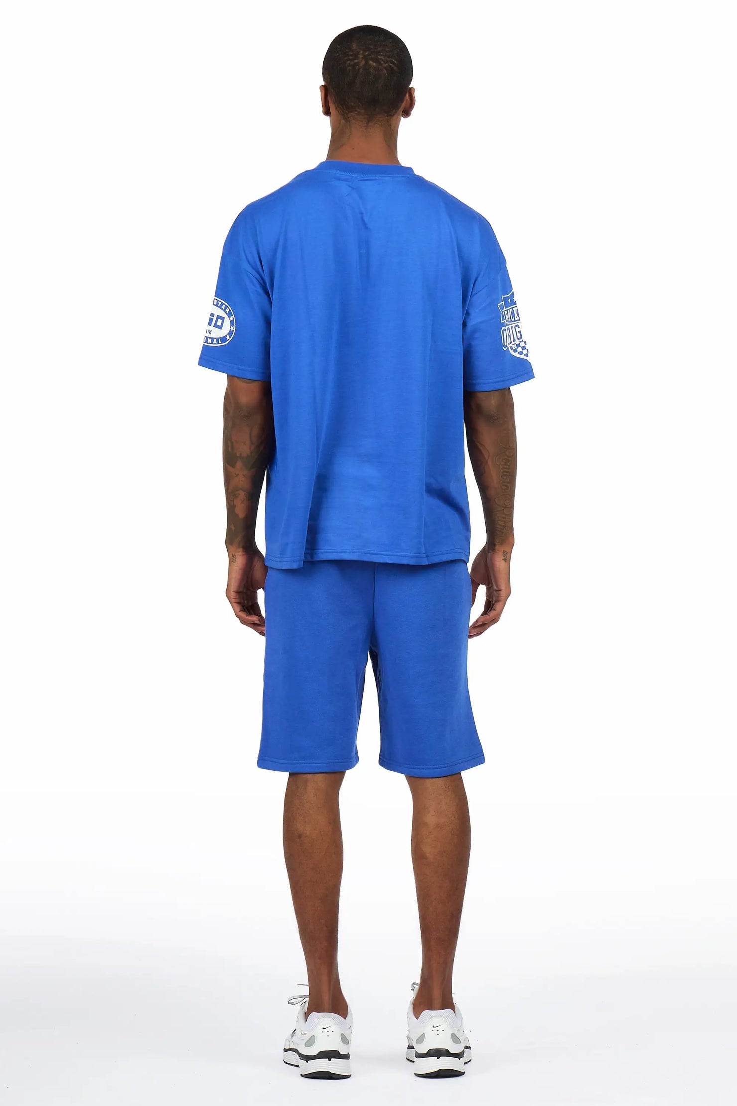 Amos Royal Blue Graphic T-Shirt Short Set
