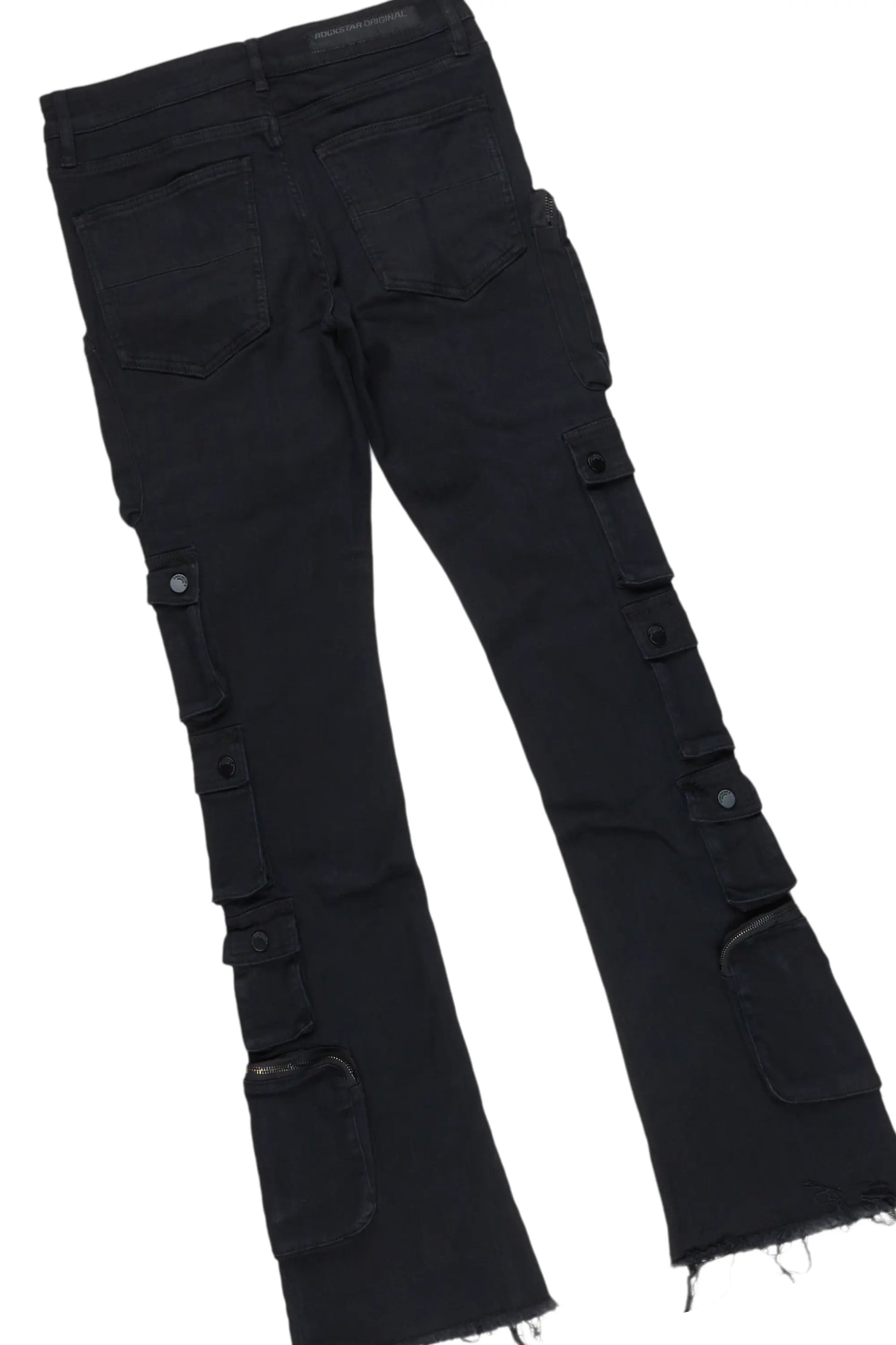 Raith Black T-Shirt & Konrad Stacked Cargo Flare Jean Bundle