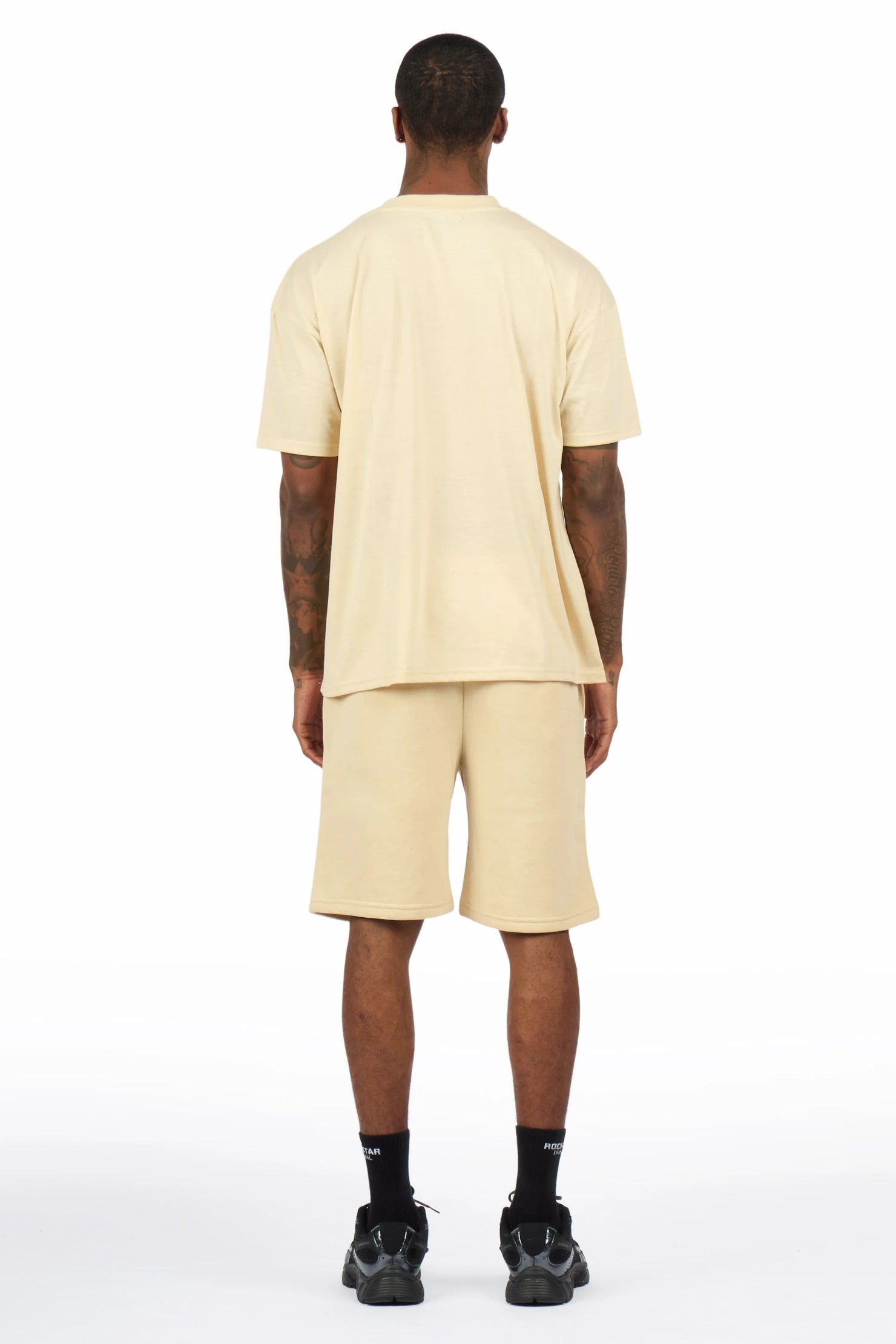 Starlake Beige Graphic T-Shirt/Short Set