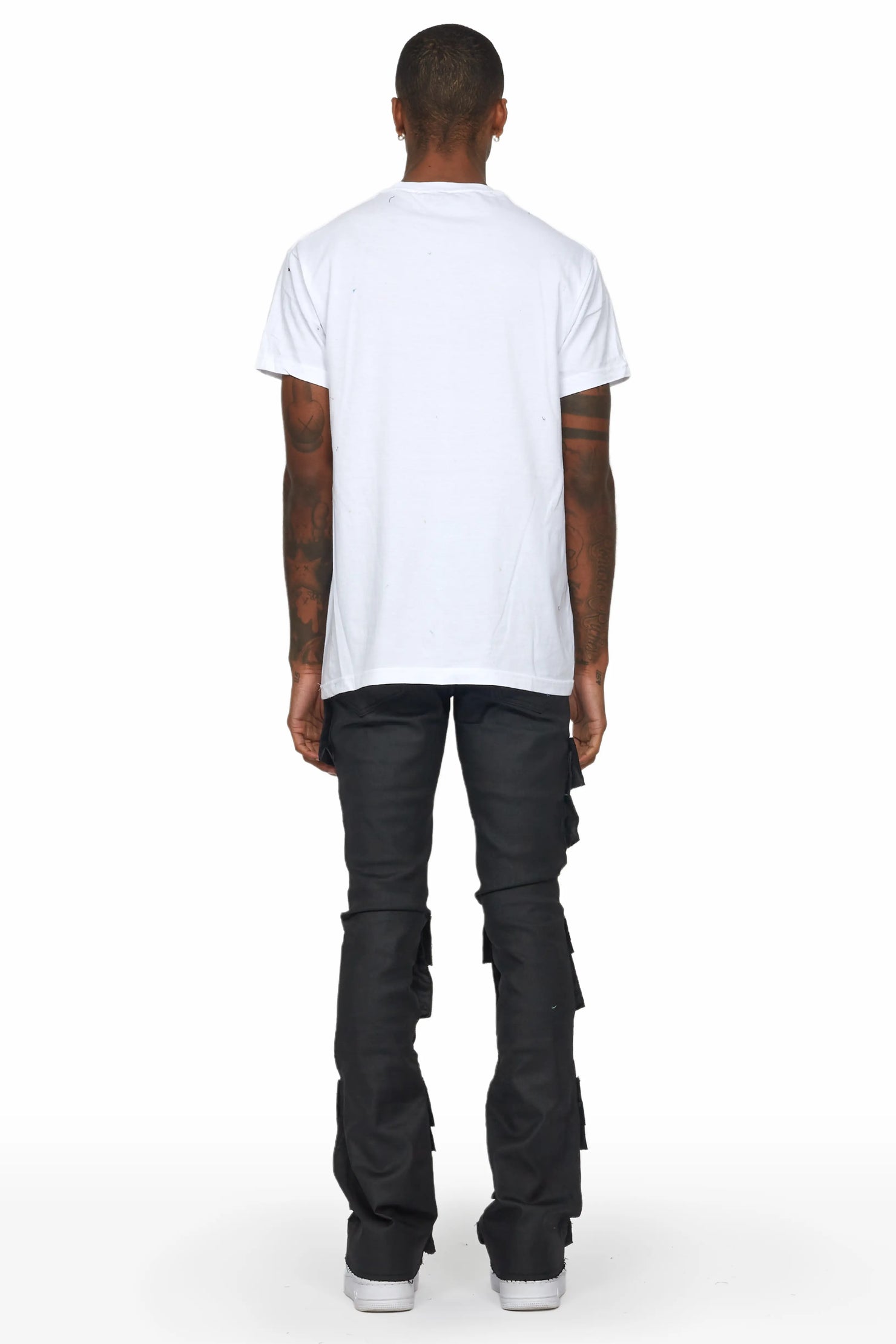 Zander Black Stacked Flare Cargo Jean