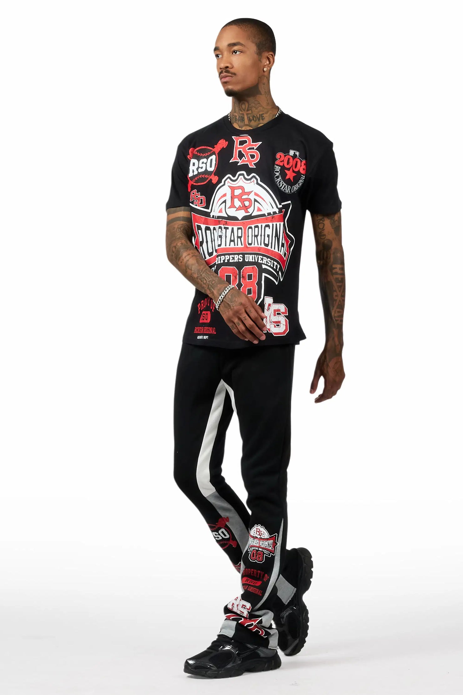 Mavrix Black T-Shirt/Relaxed Track Set