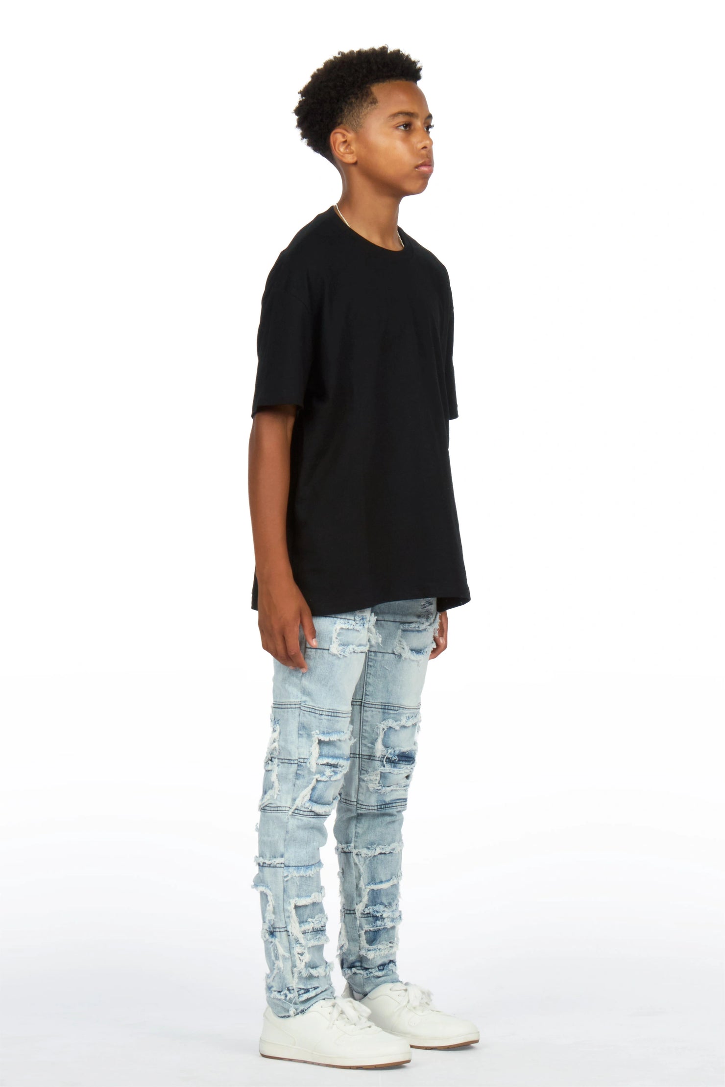 Boys Vasco Blue Frayed Slim Jean
