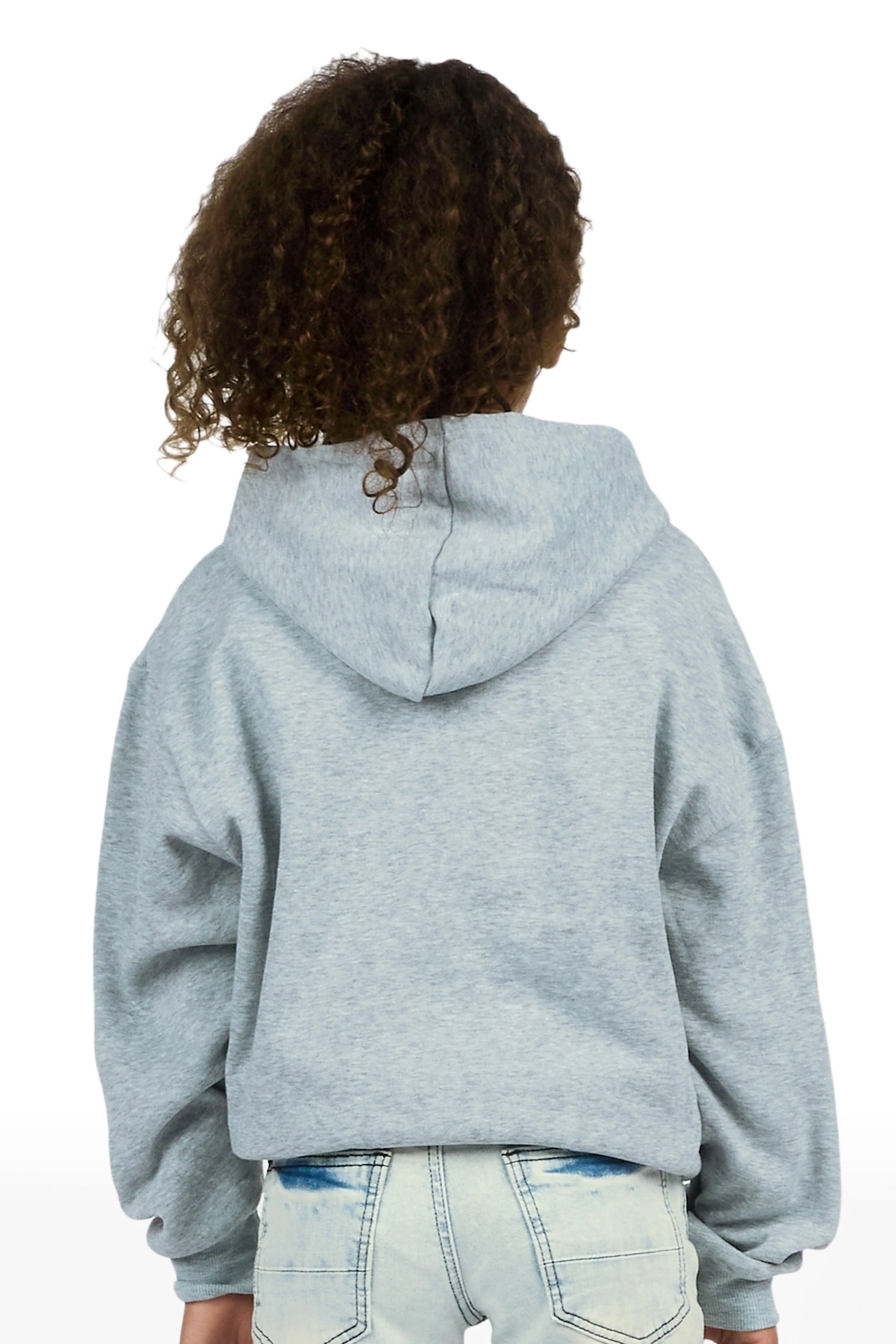 Girls Palady Heather Grey Graphic Hoodie