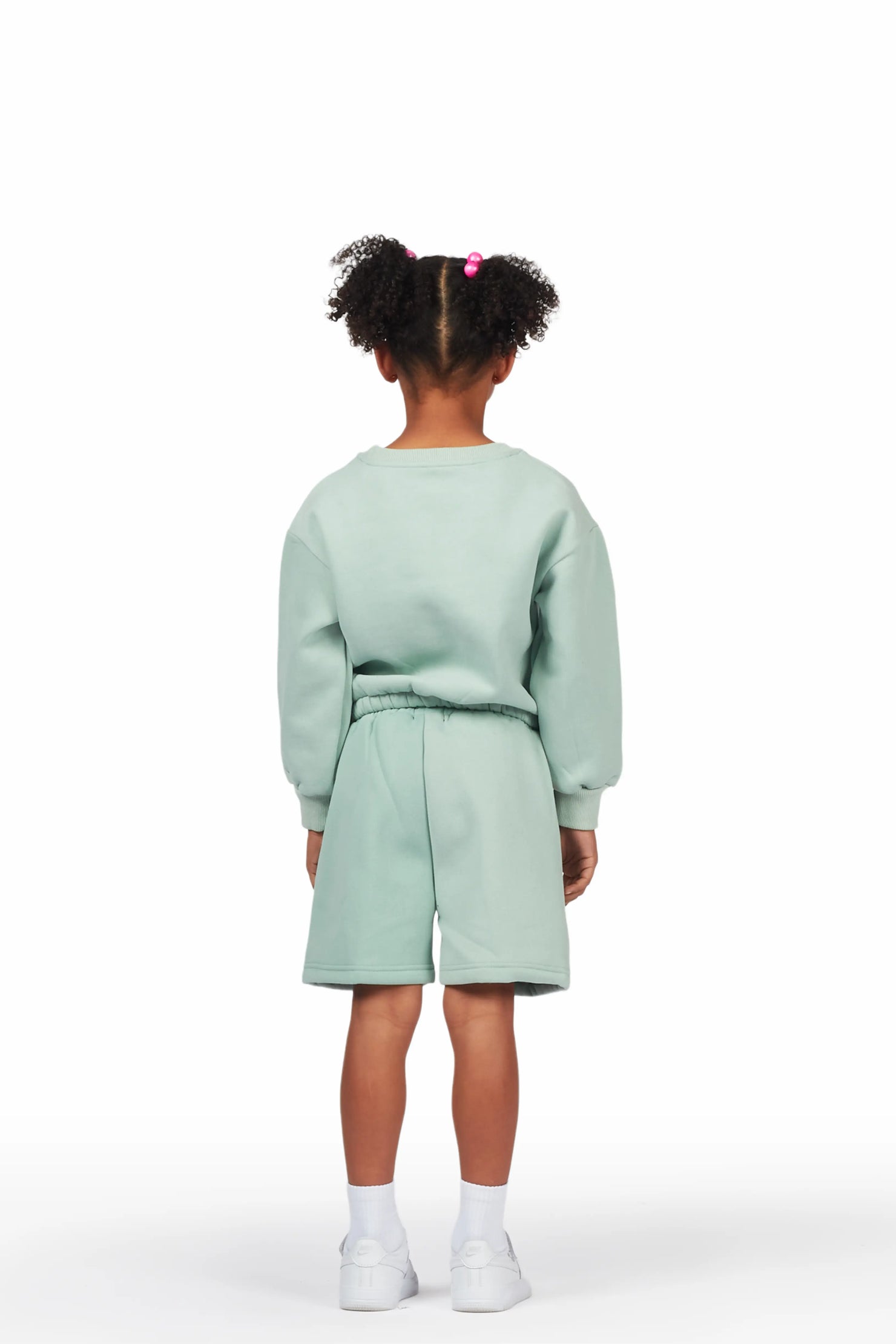 Girls Calissa Sage Crop Top Short Set