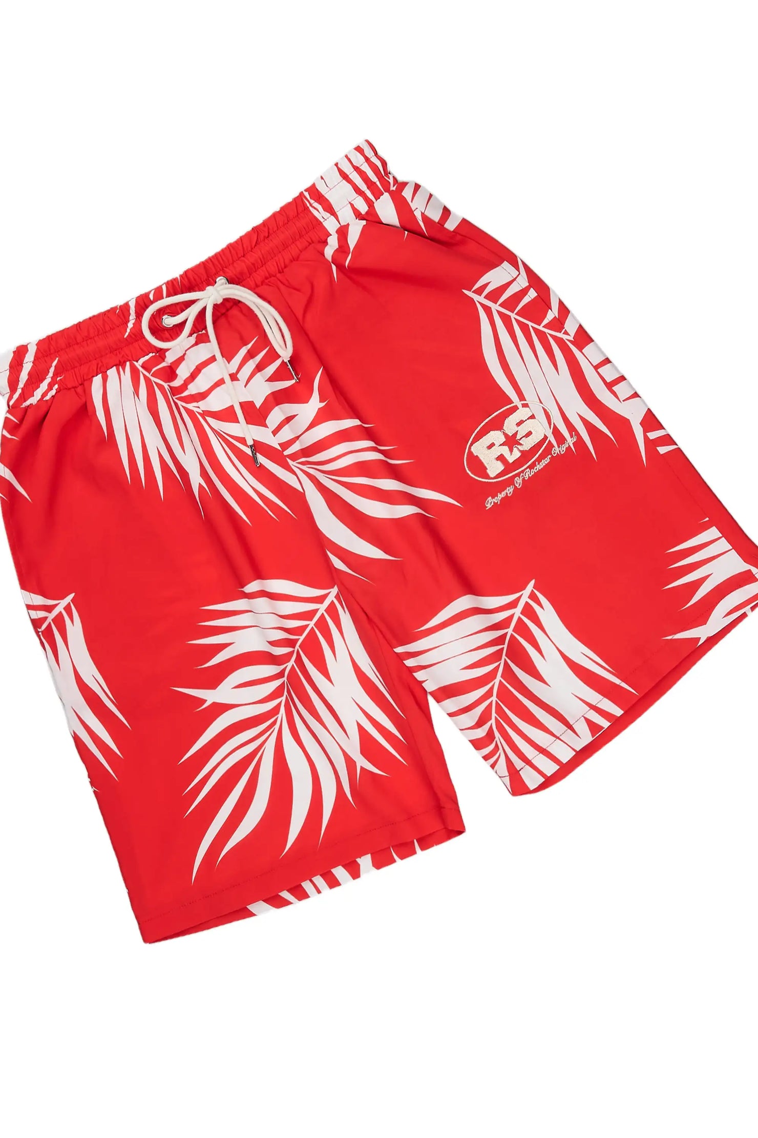 Puka Red Button Down Shirt/Short Set
