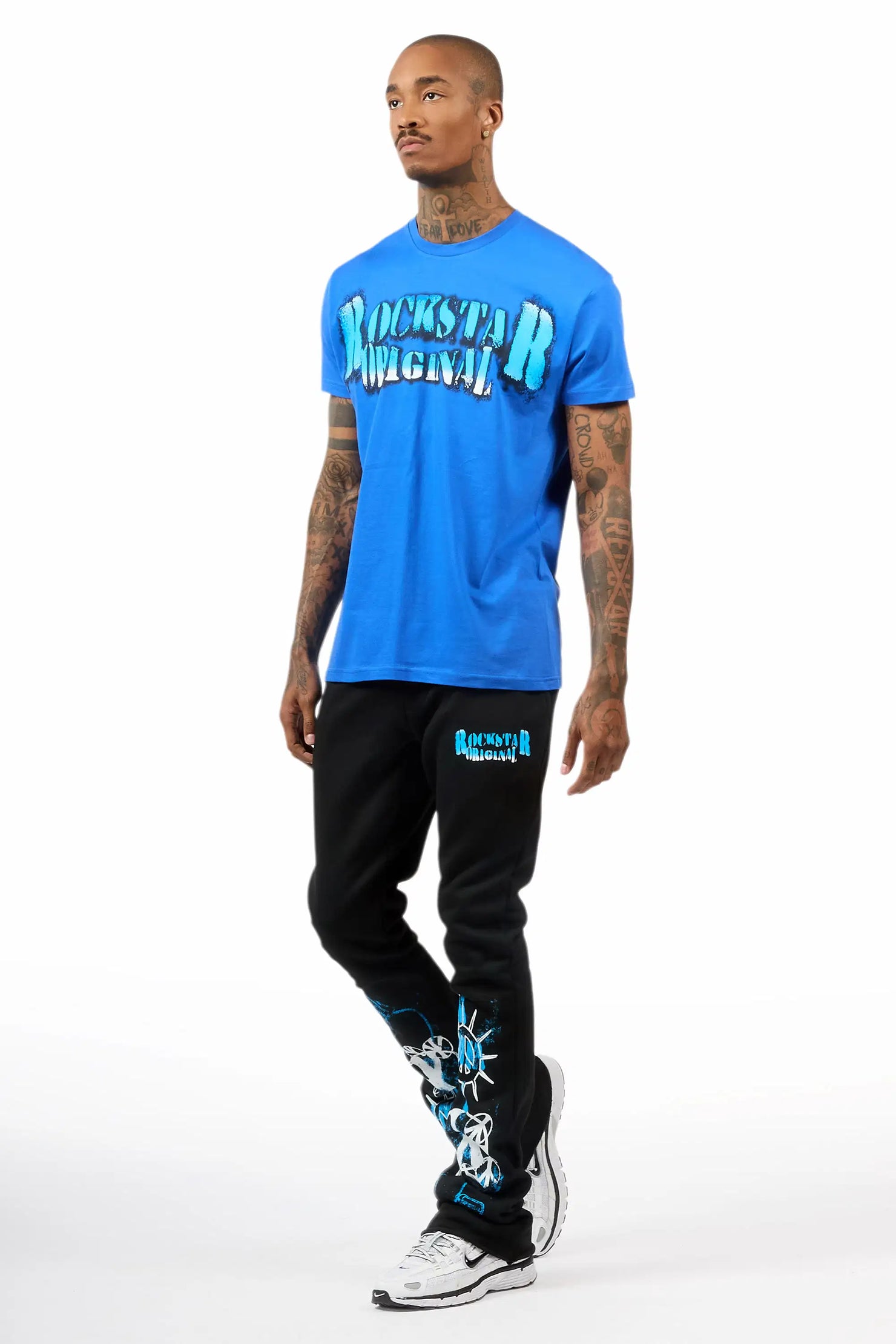 Zare 2.0 Royal/Black T-Shirt/Relaxed Track Set