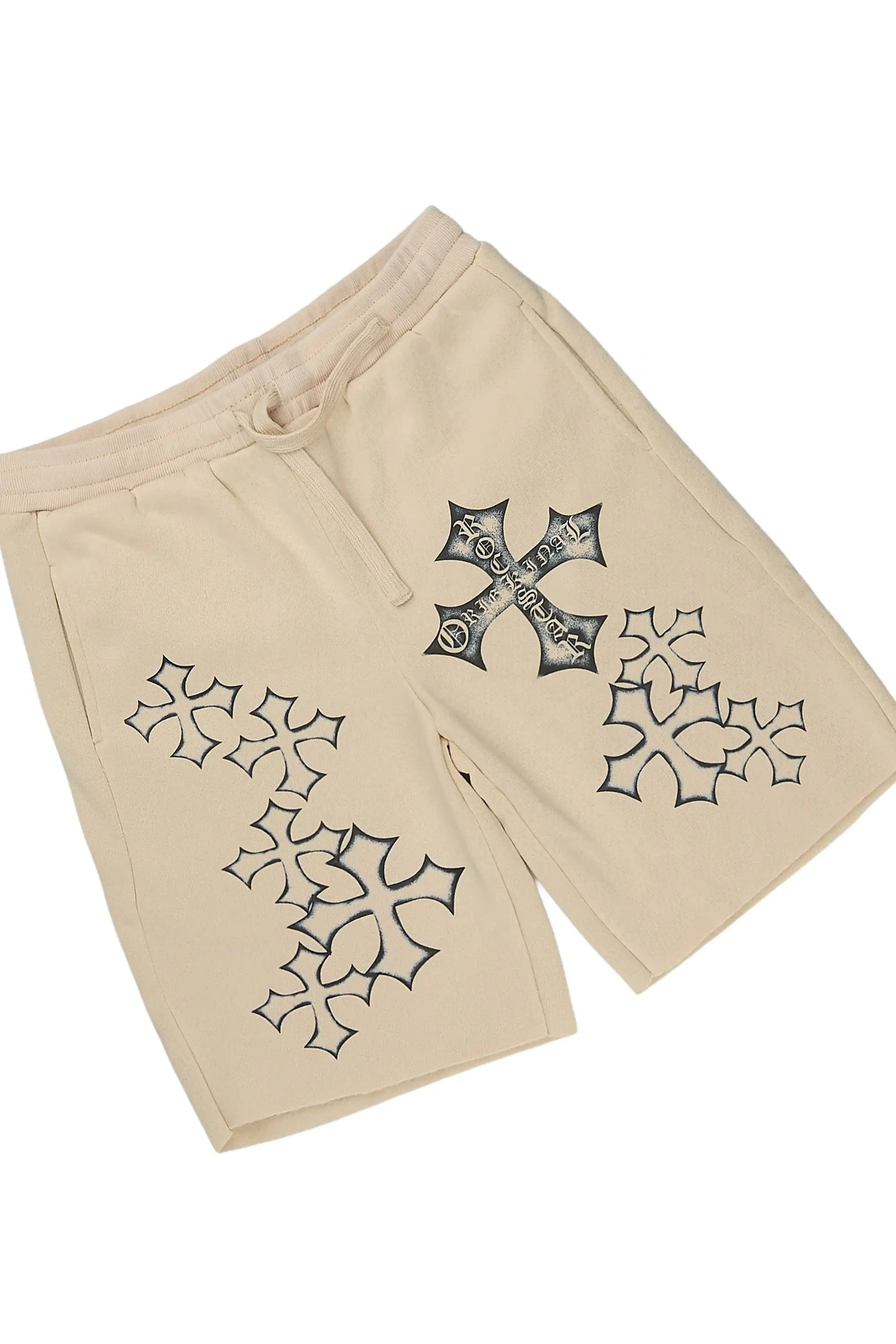 Boys Marizon Beige Oversized T-Shirt/Short Set