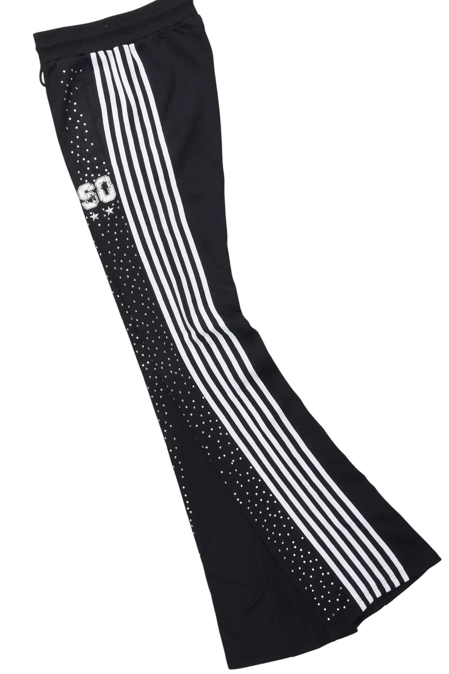 Tylla Black Rhinestone Hoodie/Baggy Pant Track Set