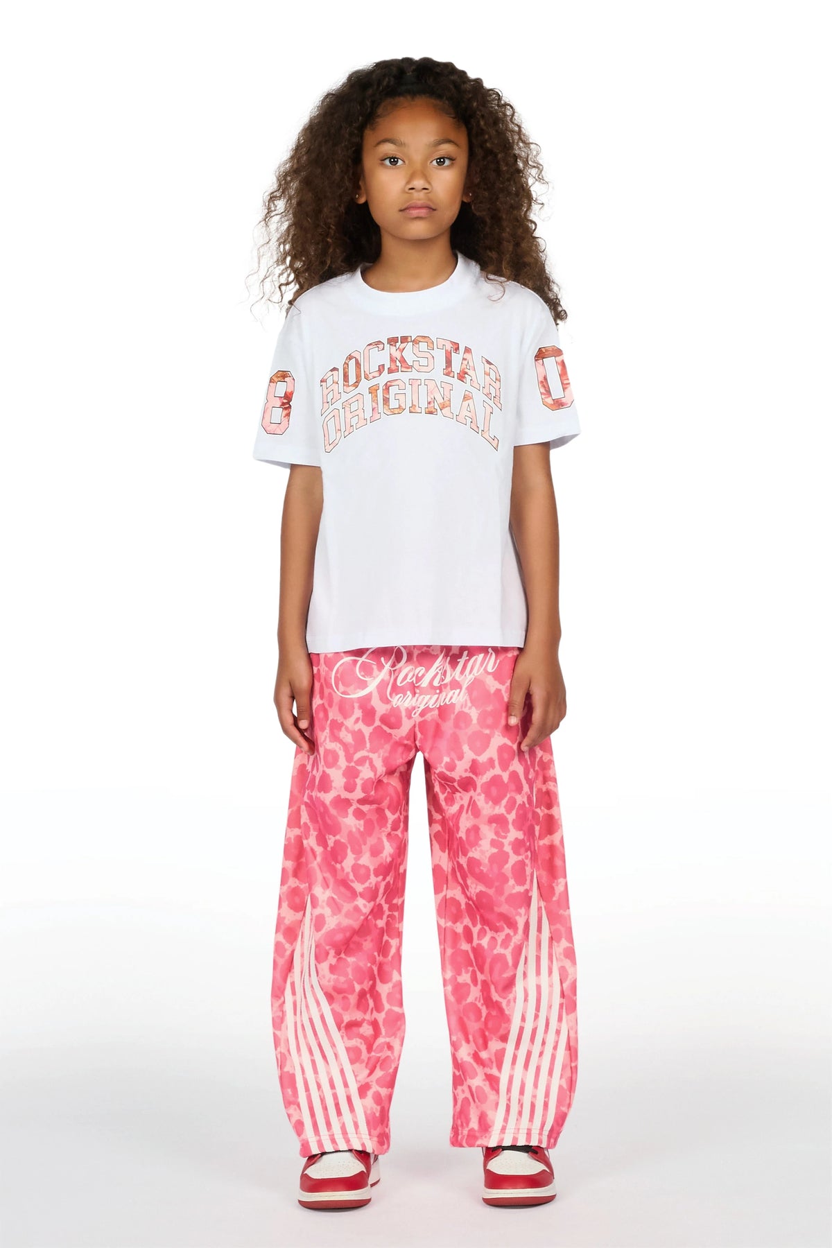 Girls Aerialla Pink/Cheetah Super Baggy Track Pant