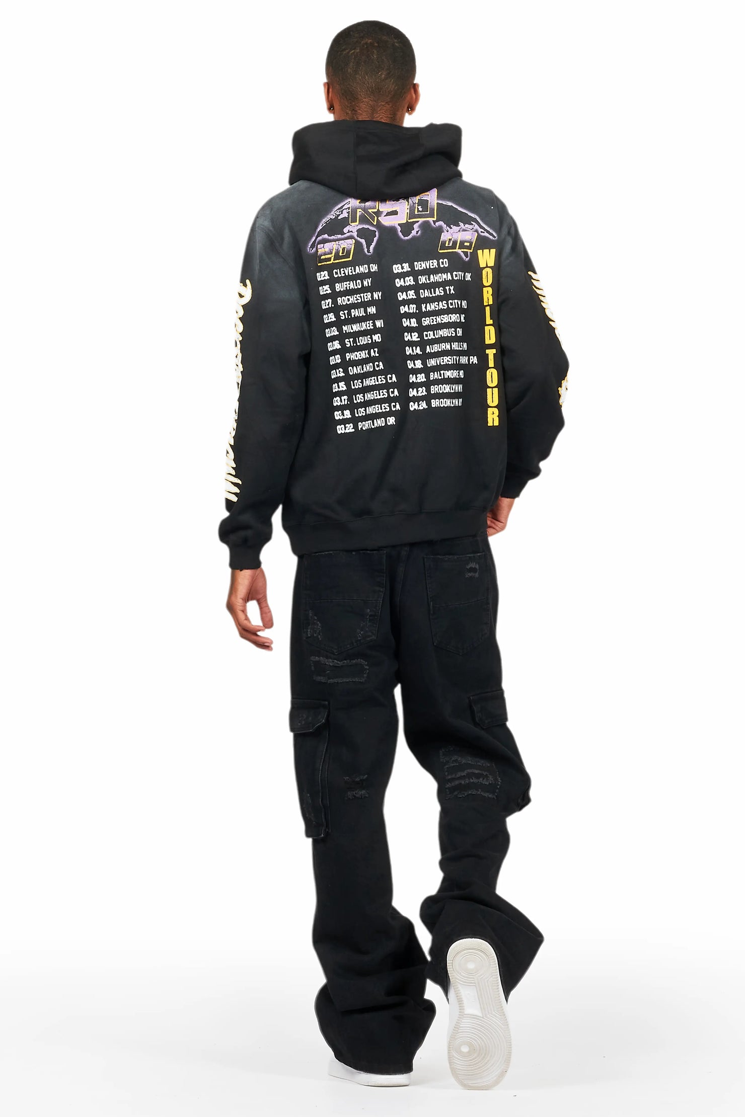 Nand Jet Black Baggy Cargo Jean