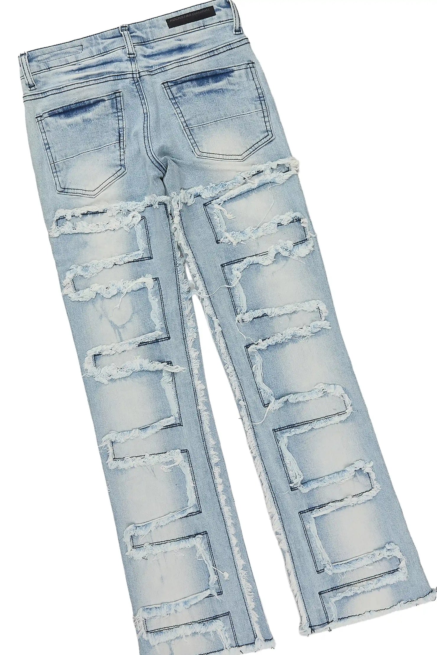 Girls Aze Pink/Light Wash T-Shirt Stacked Frayed Jean Set