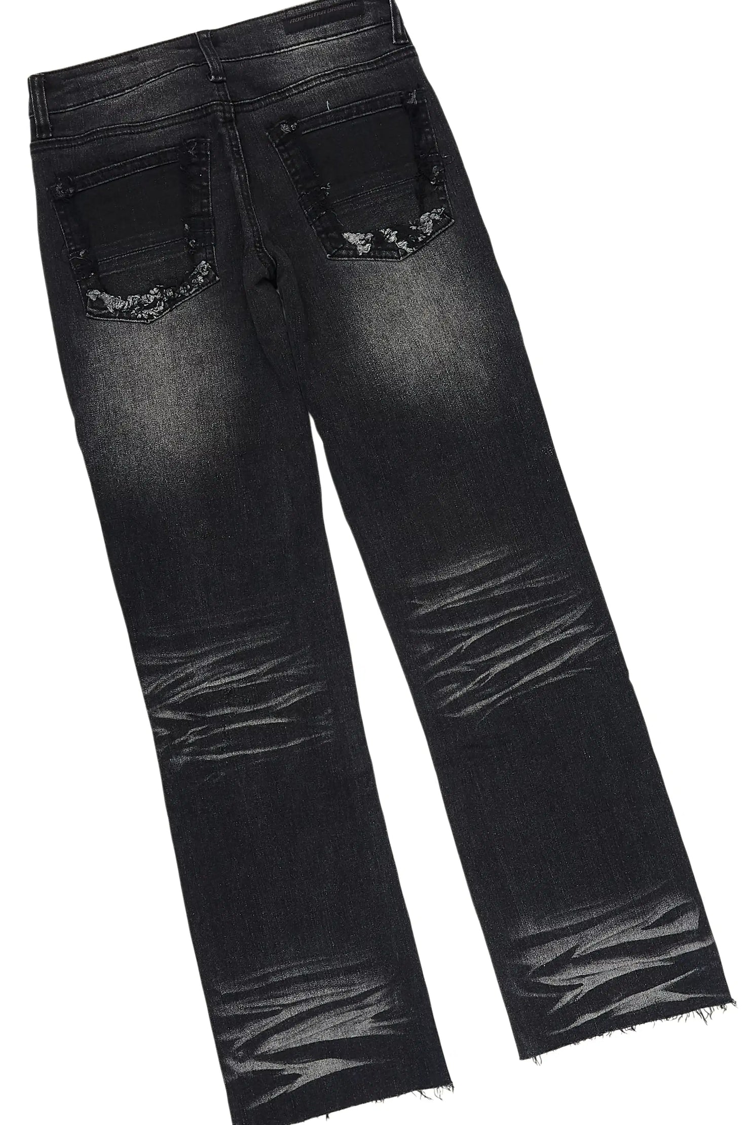 Boys Rhett Black Hoodie/Stacked Jean Set