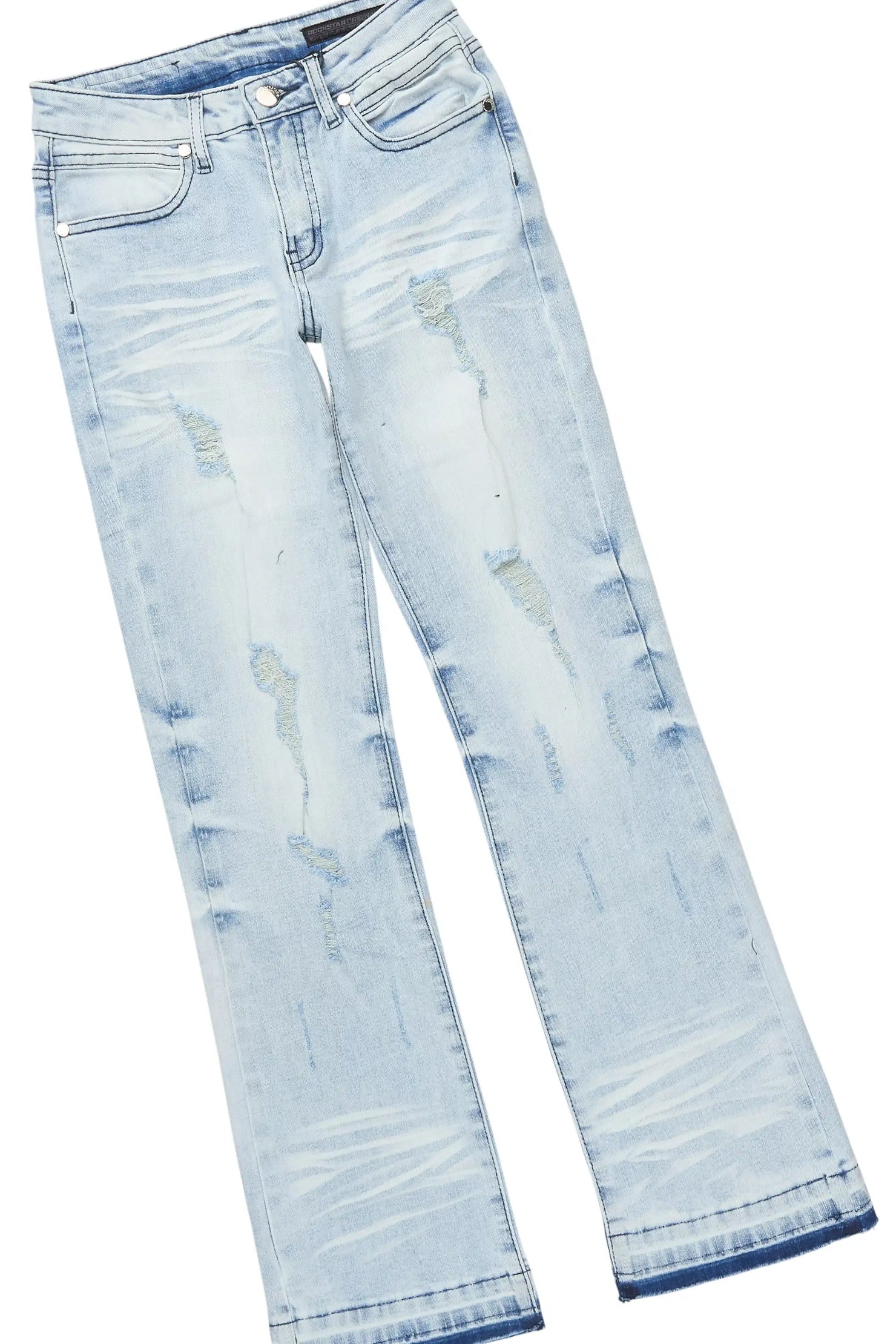 Boys Beno Royal Blue Hoodie/Stacked Jean Set