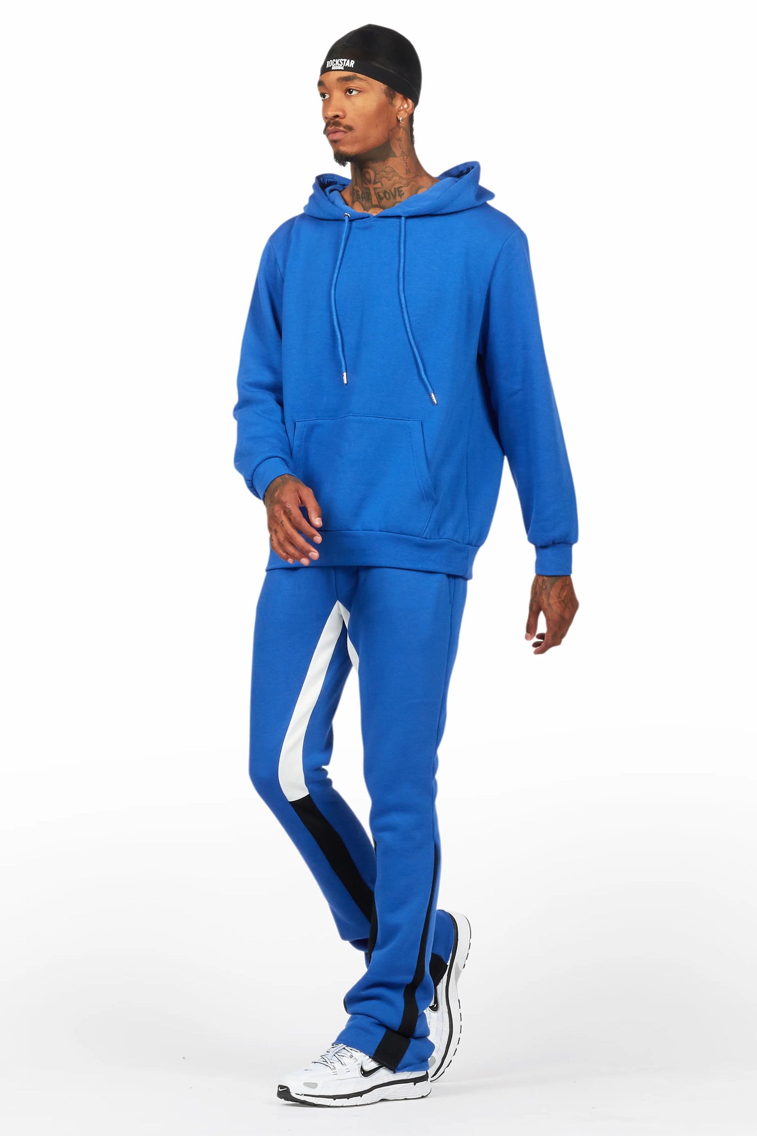 Basic Royal Blue Hoodie/Stacked Flare Track Set