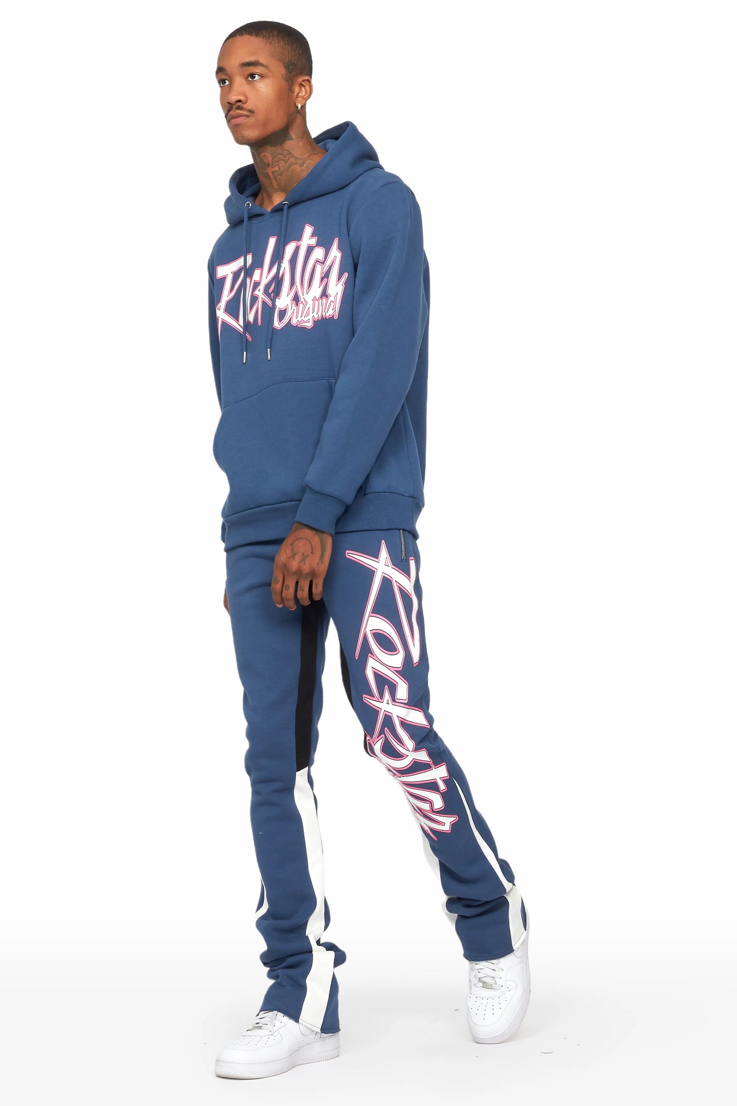 Kalibre Navy/White Hoodie/Flare Trackset