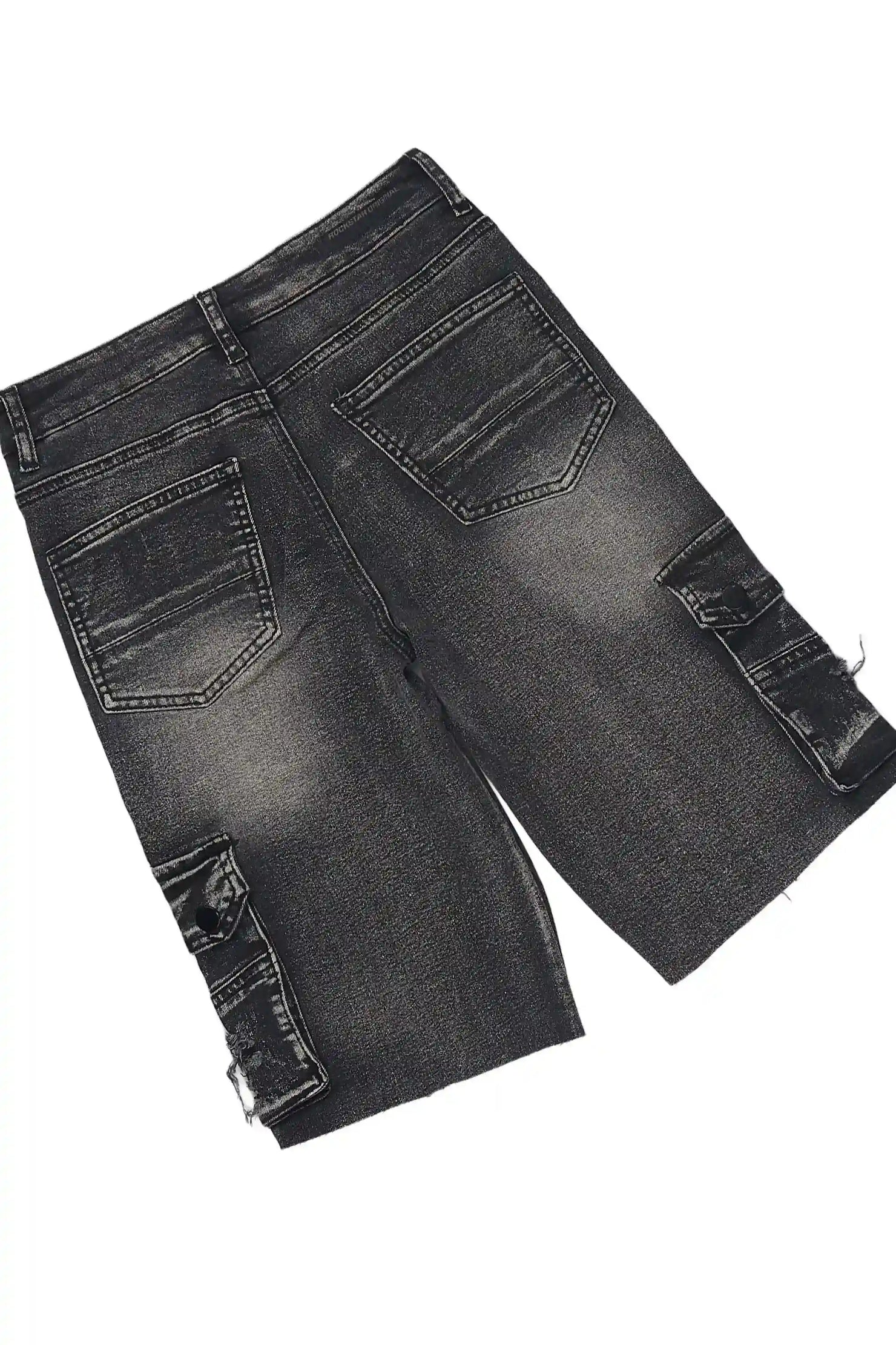 Boys Wizzlor Black Long Sleeve T-Shirt Denim Short Set