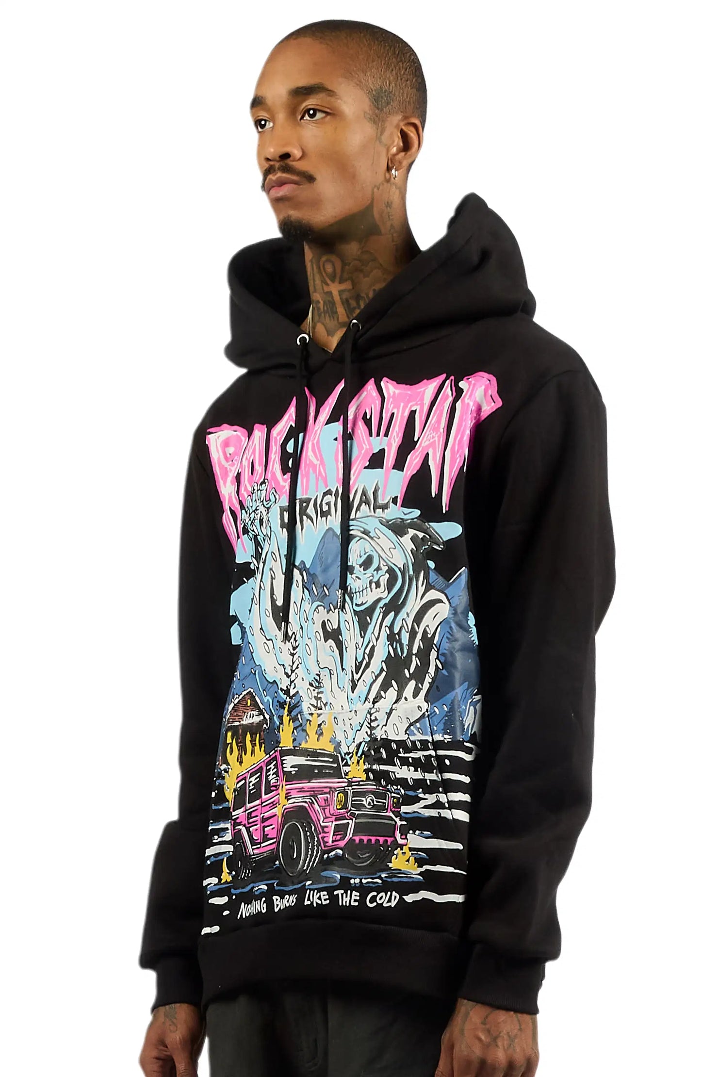 Kip Black Graphic Relaxed Hoodie