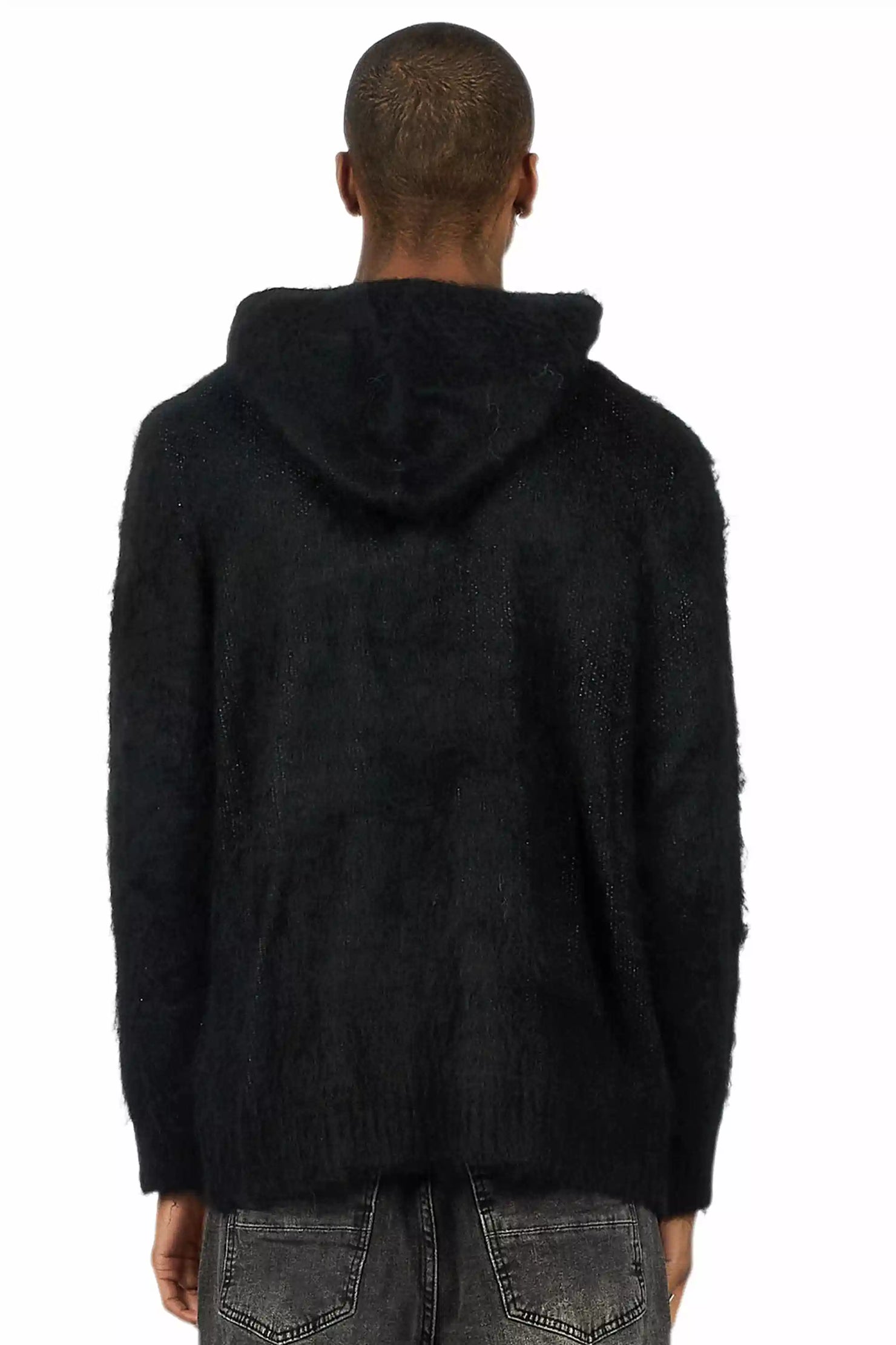 Andros Reflected Black Graphic Knitted Hoodie