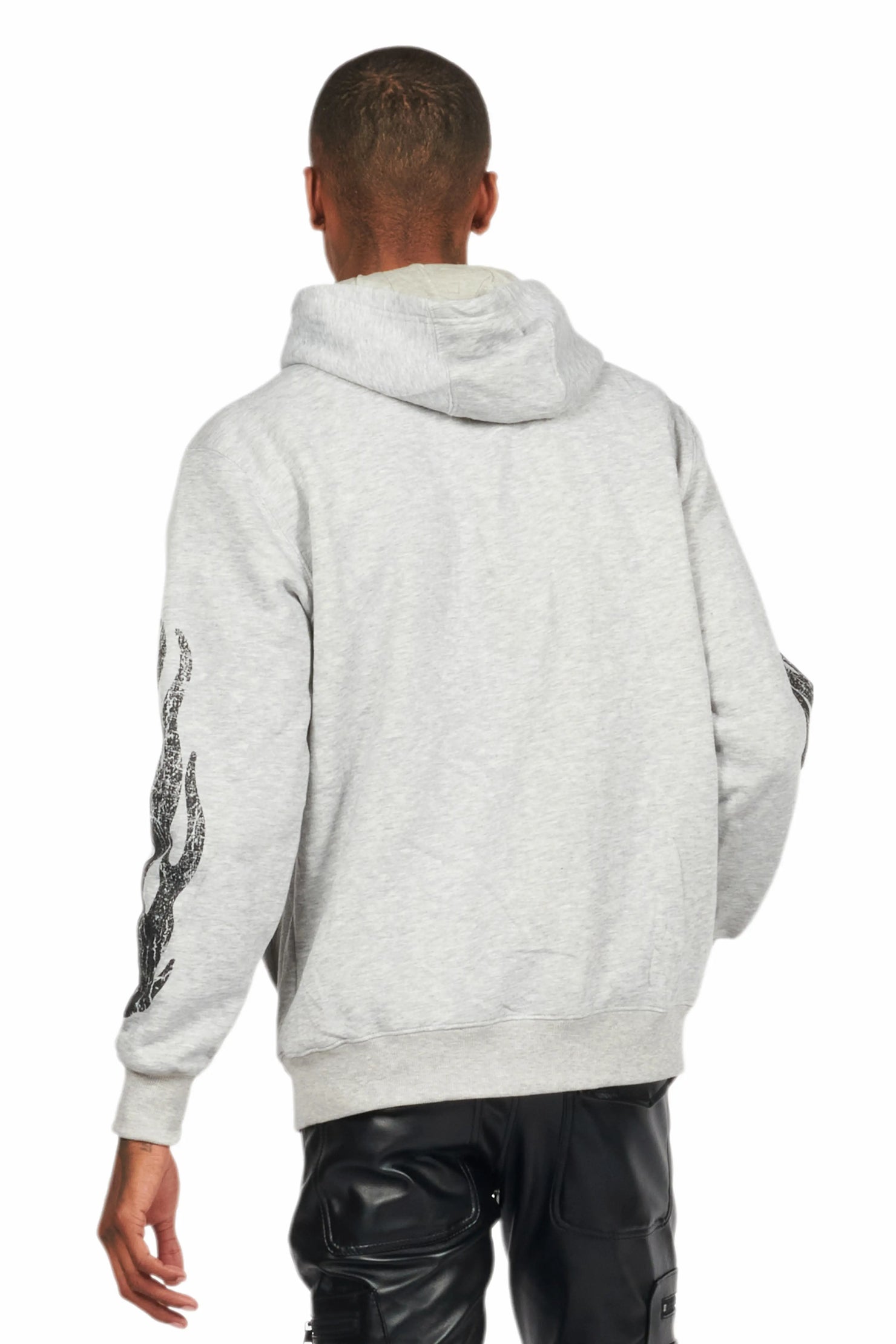 Amos Heather Grey Graphic Hoodie