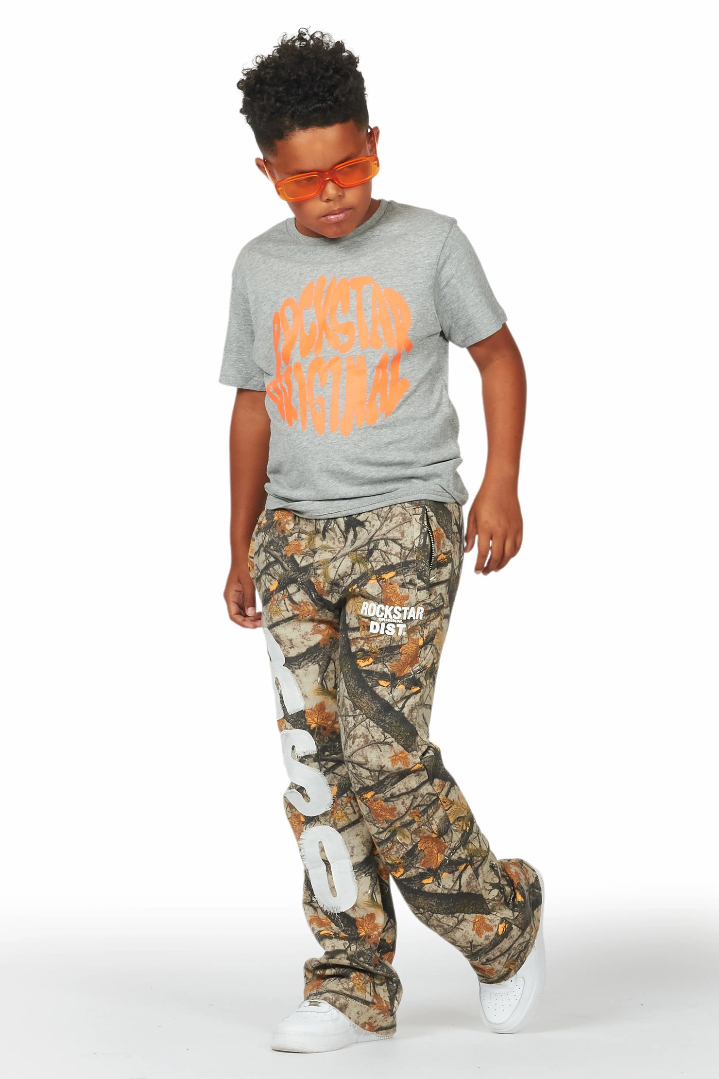 Boys Bansi Tree Camo Stacked Trackpant