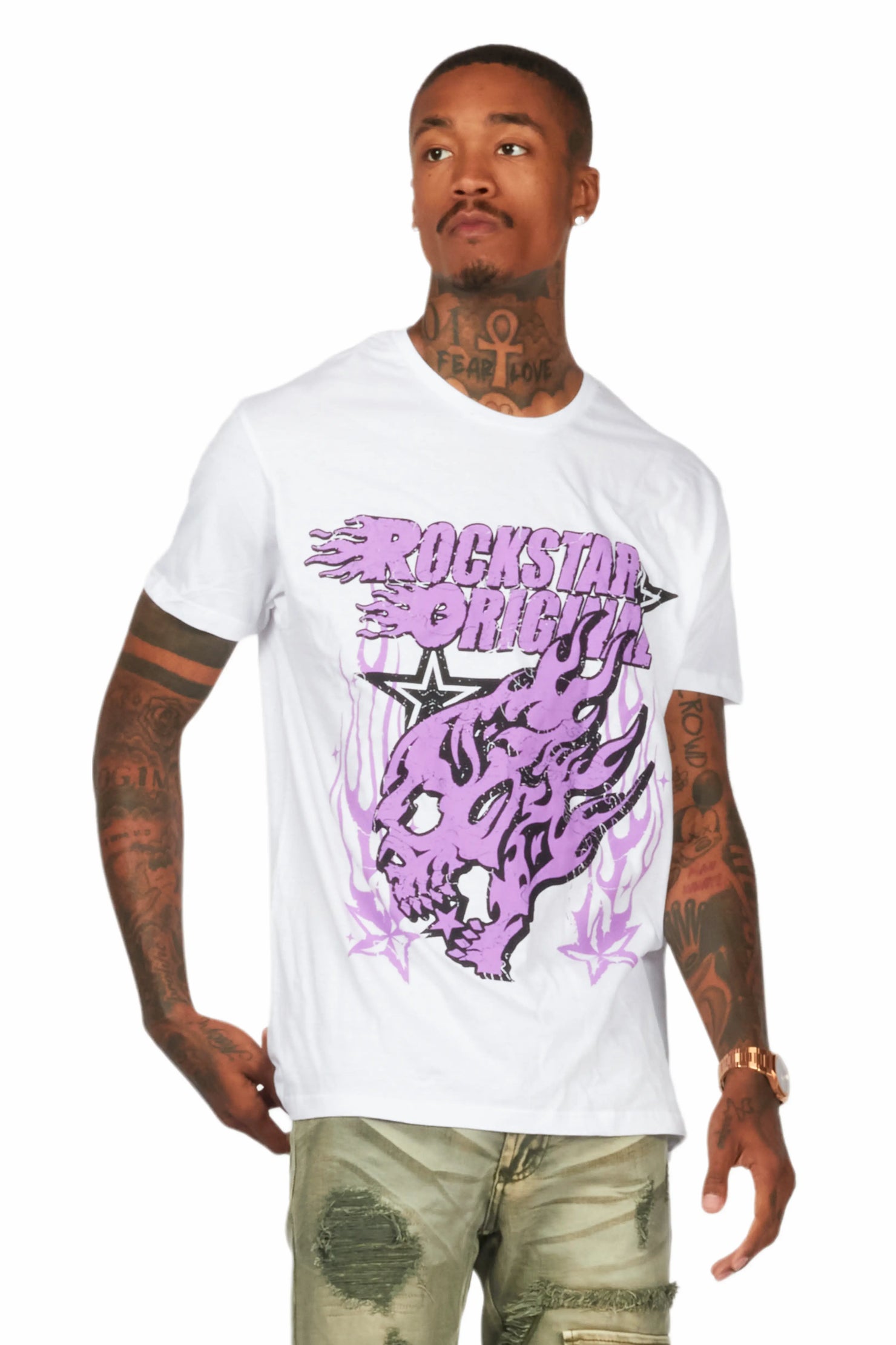 Smitty White/Purple Graphic T-Shirt