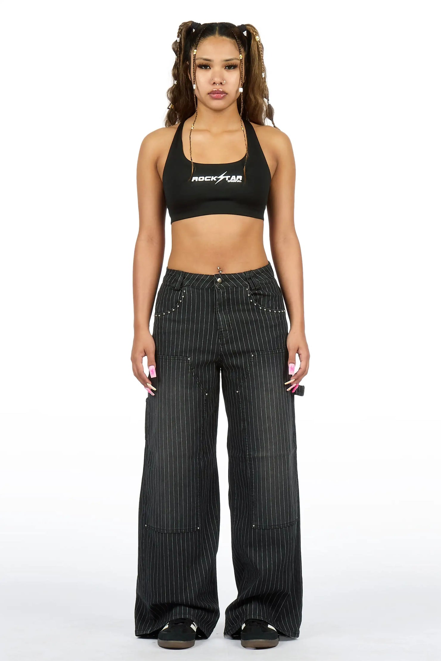 Kalanie Black Wide Leg Jean