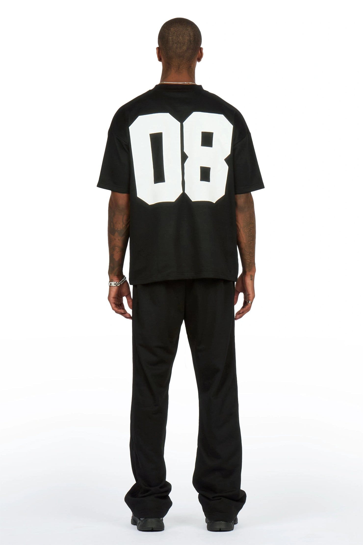 Zymir Black  French Terry Chenille Tee/ French Terry Relaxed Track Set