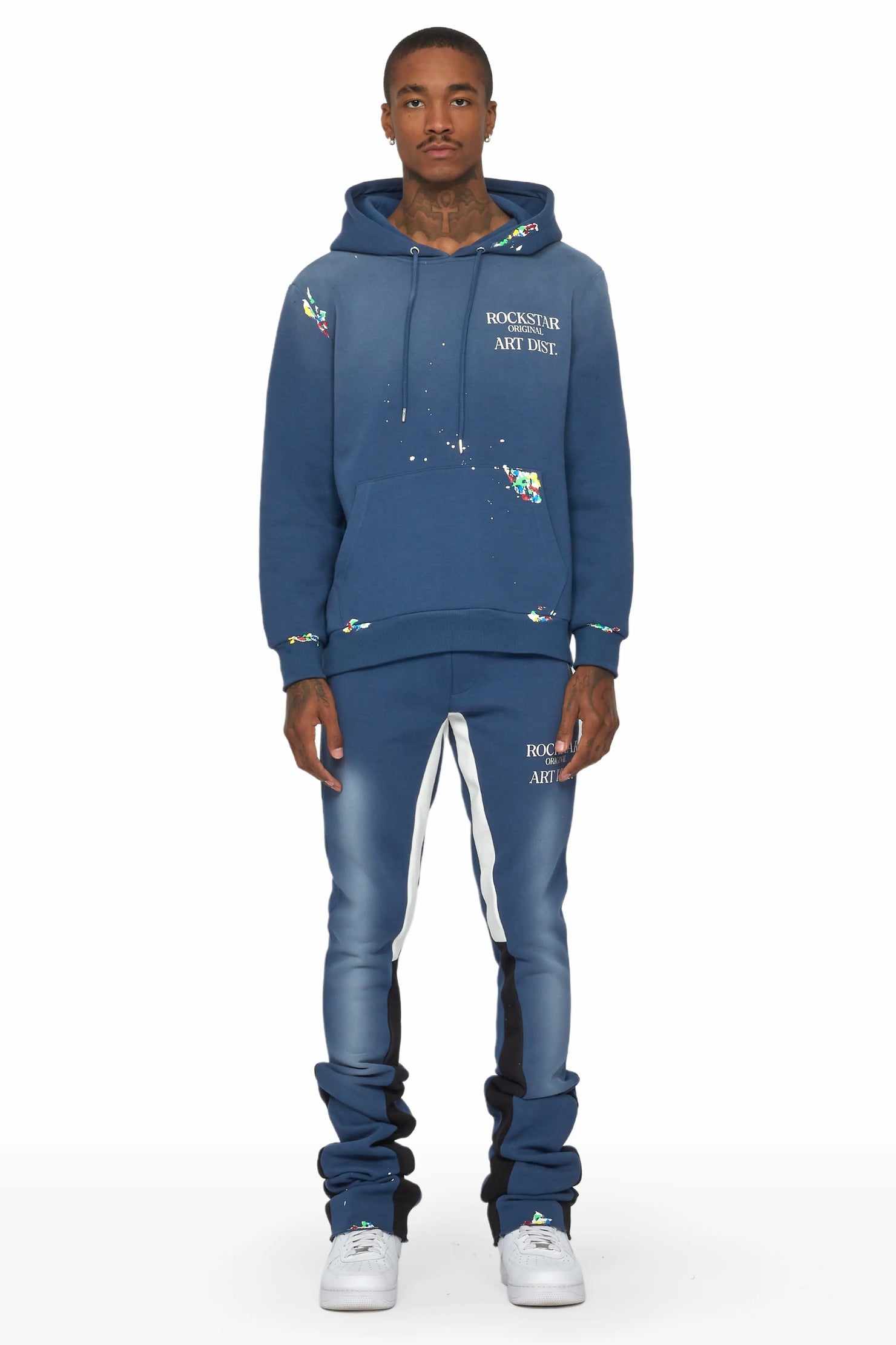 Rockstar Art Dist. Navy Super Stacked Pant Set