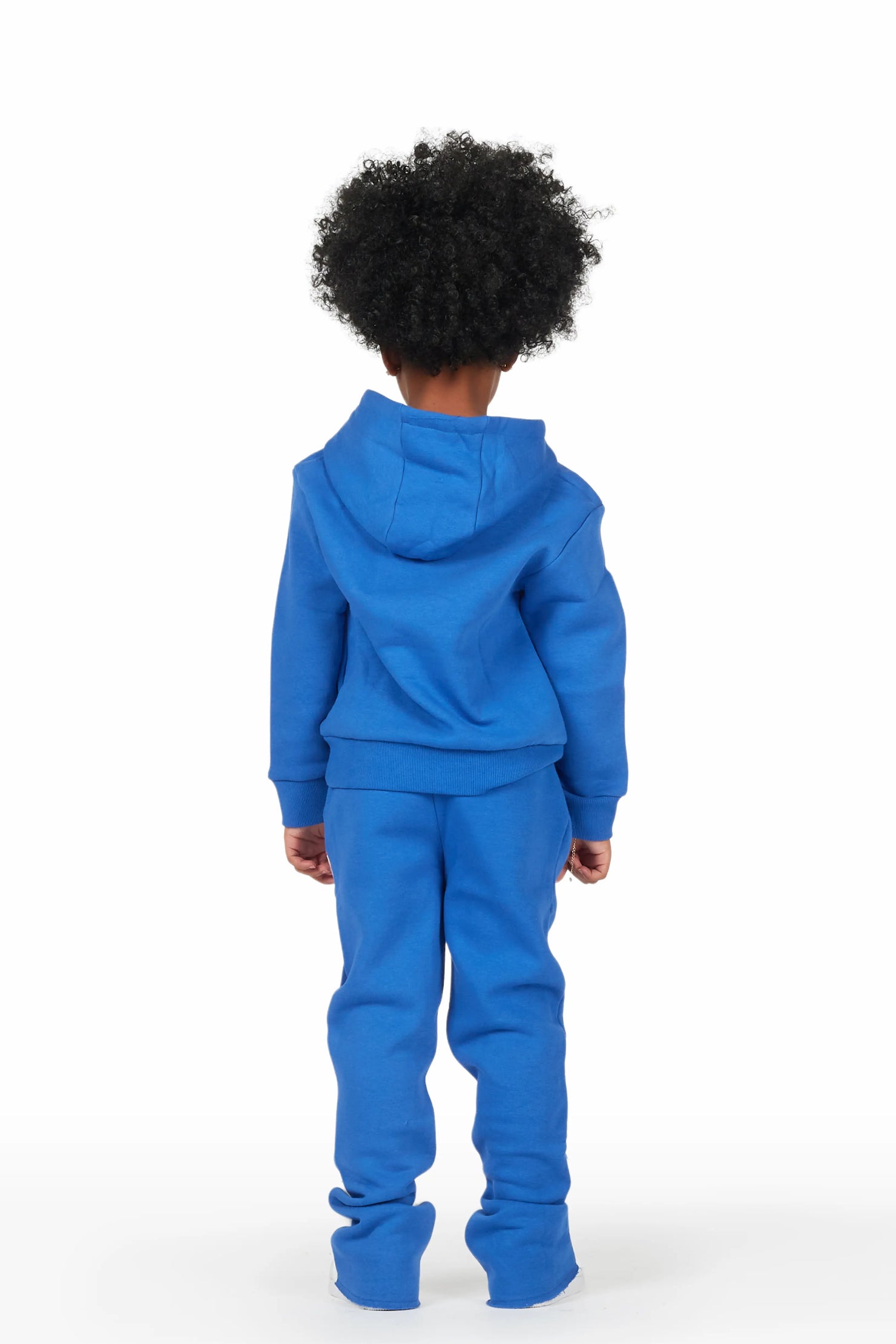 Girls Kalie Royal Blue Hoodie Stacked Flare Track Set