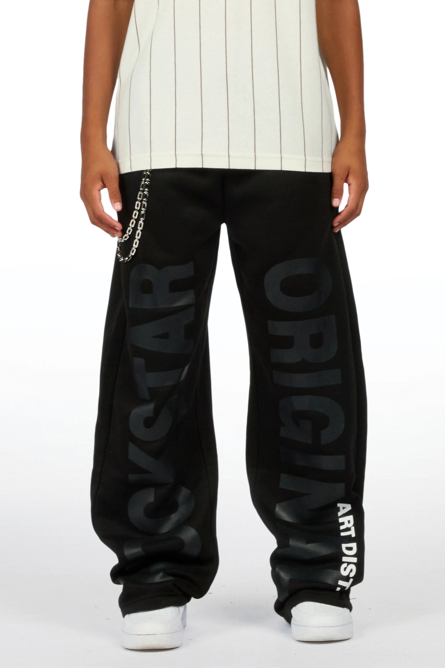 Boys Hazy Black Super Baggy Track Pant