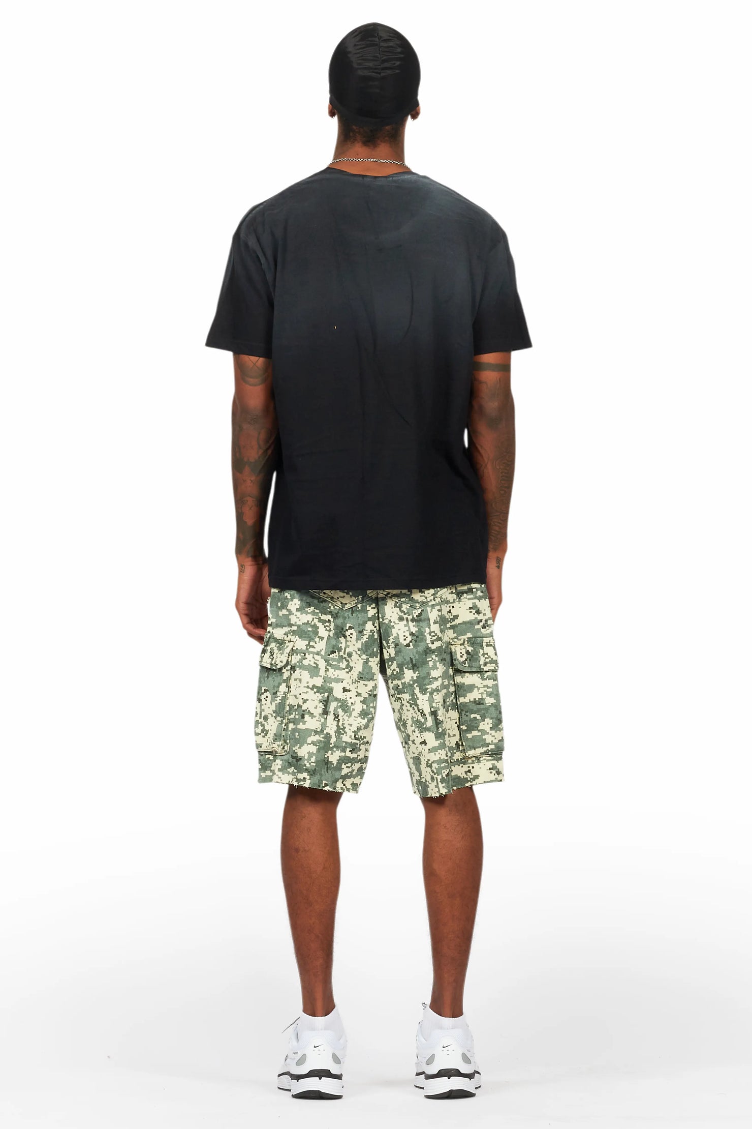 Palmer Black/Camo T-Shirt/Denim Short Set