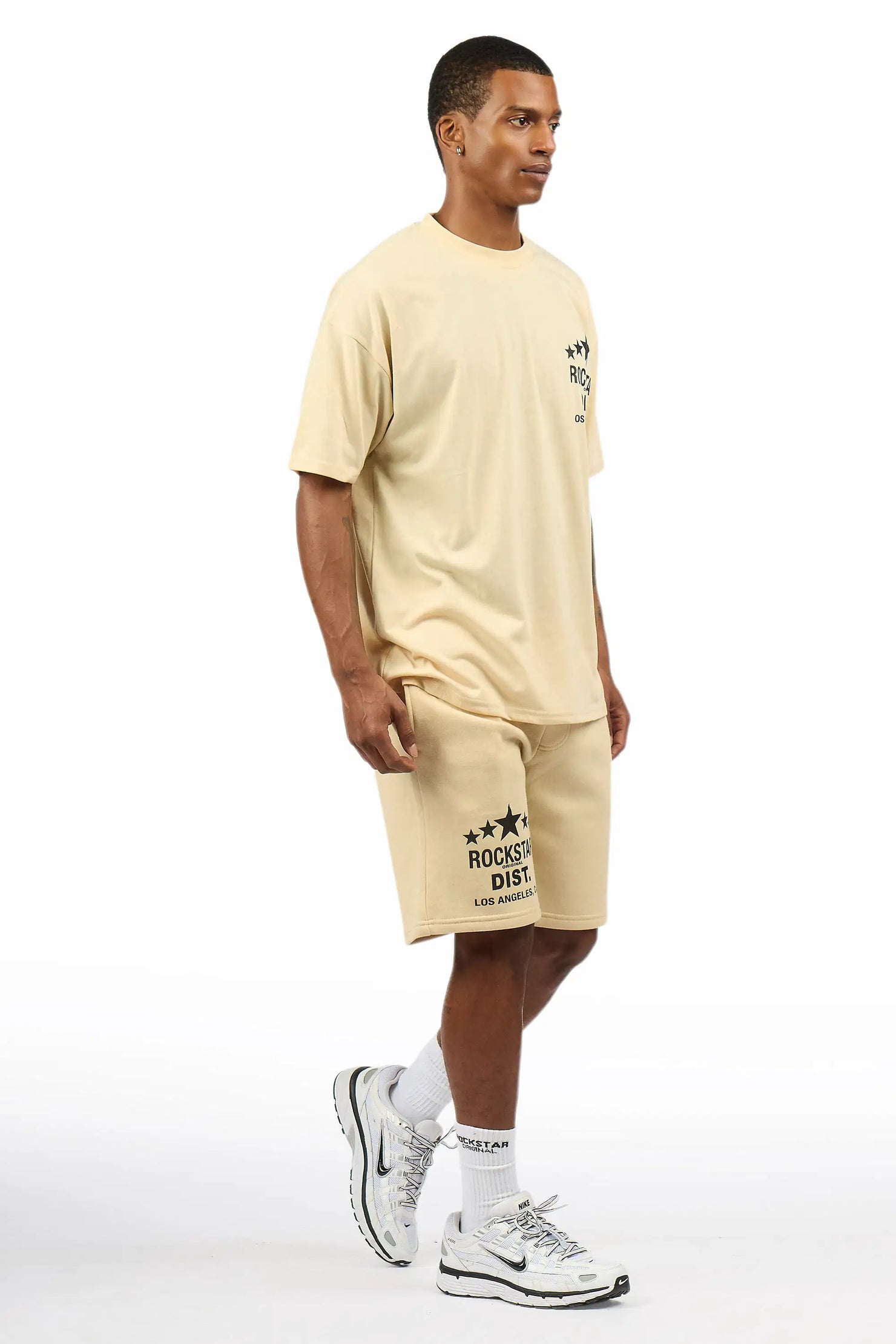 Starlake Beige Graphic T-Shirt/Short Set