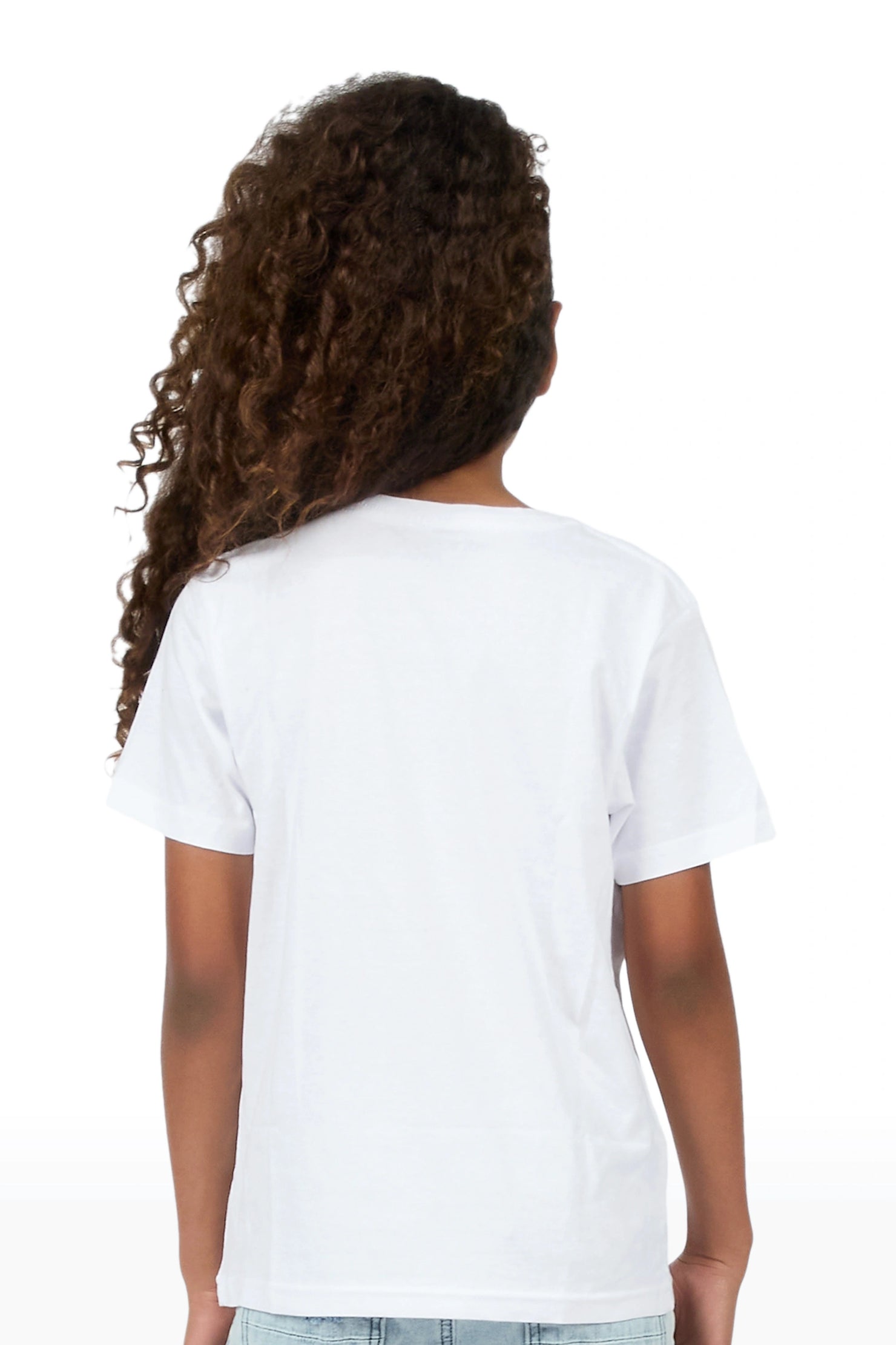 Girls Aze White Graphic T-Shirt