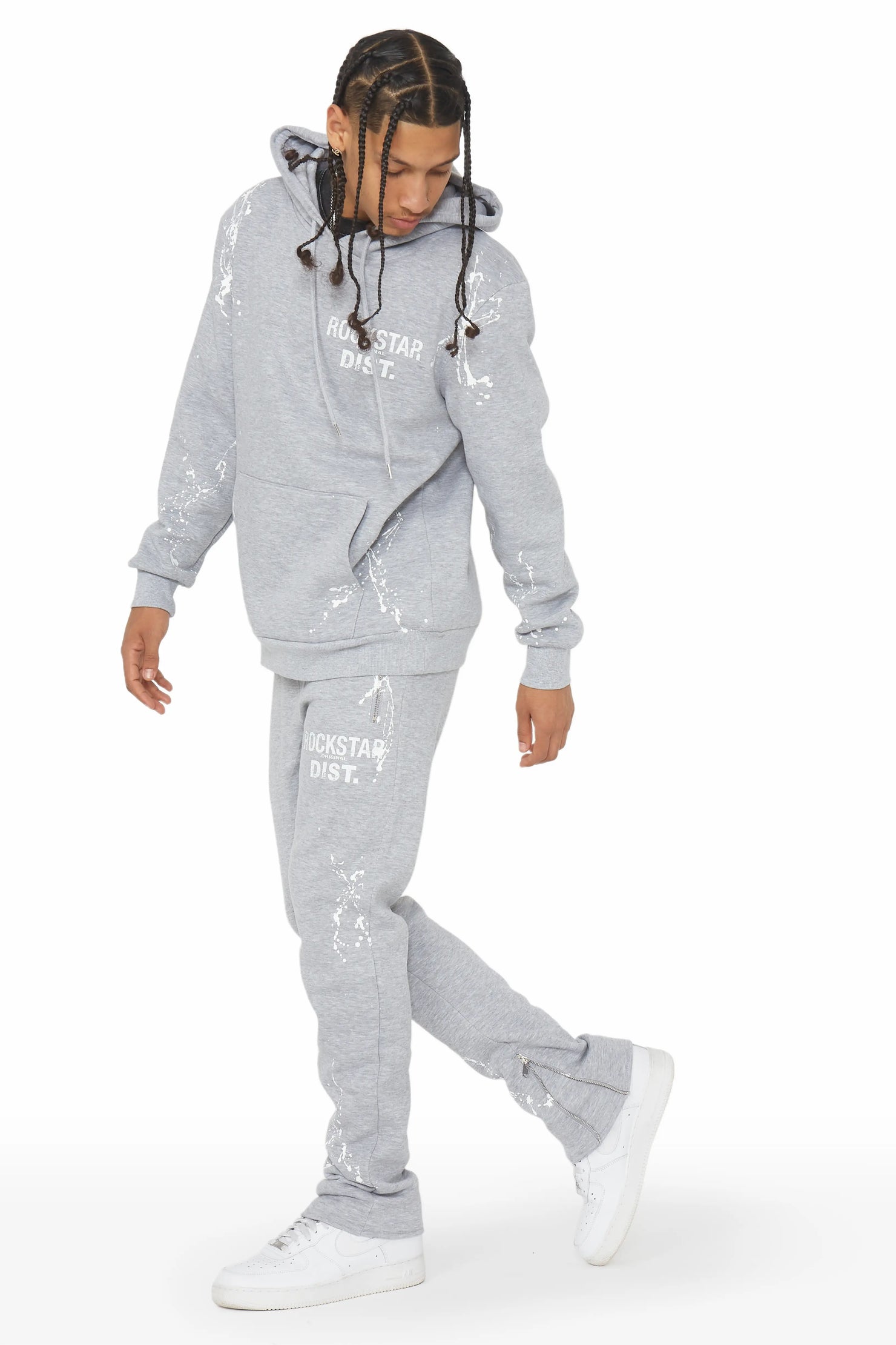 Reece Heather Grey  Slim Fit Track Set