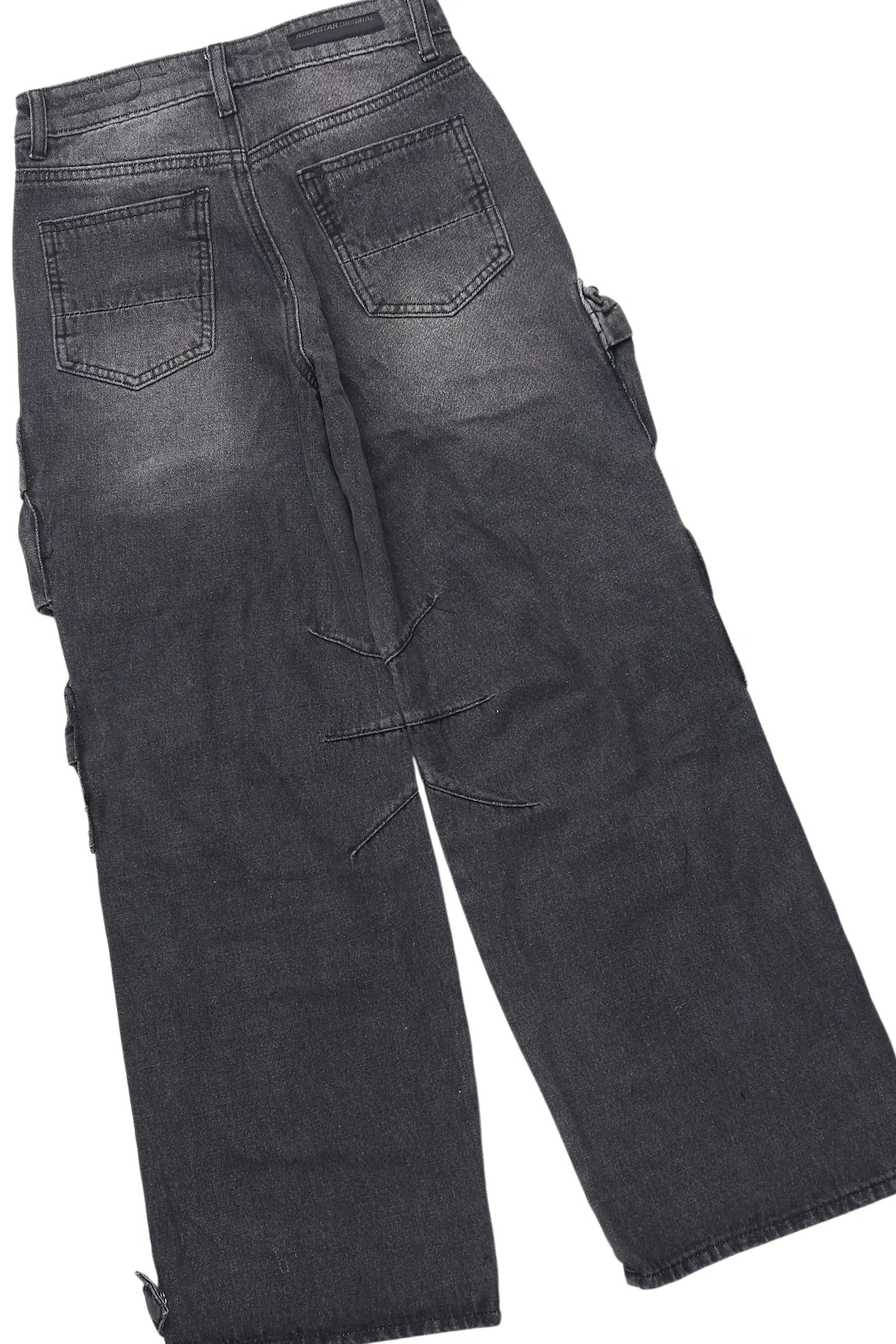 Boys Boaz Vintage Grey Hoodie & Lenz Black Baggy Jean Set