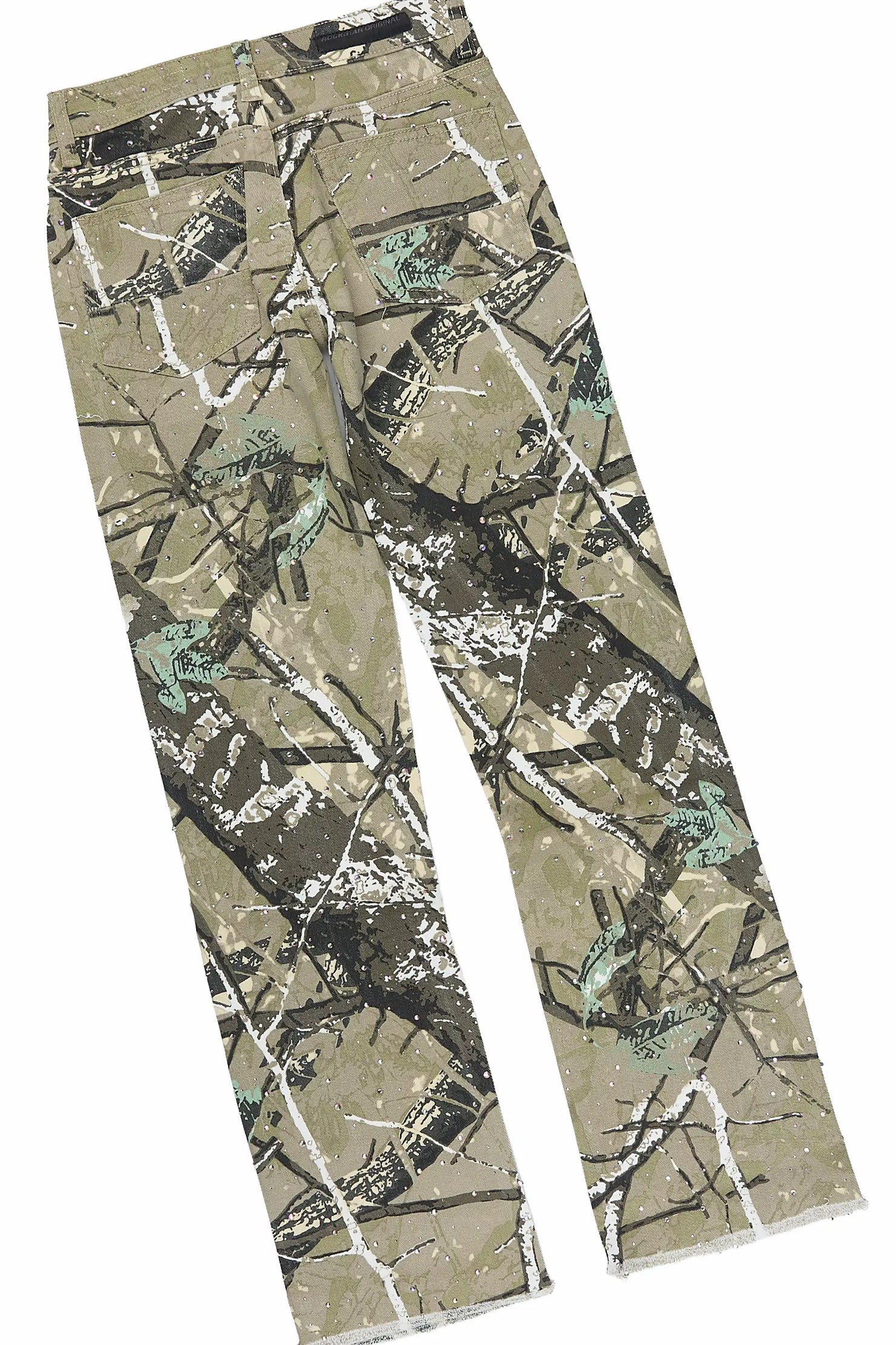 Girls Caltropy Black/Camo Long Sleeve T-Shirt Rhinestone Jean Set