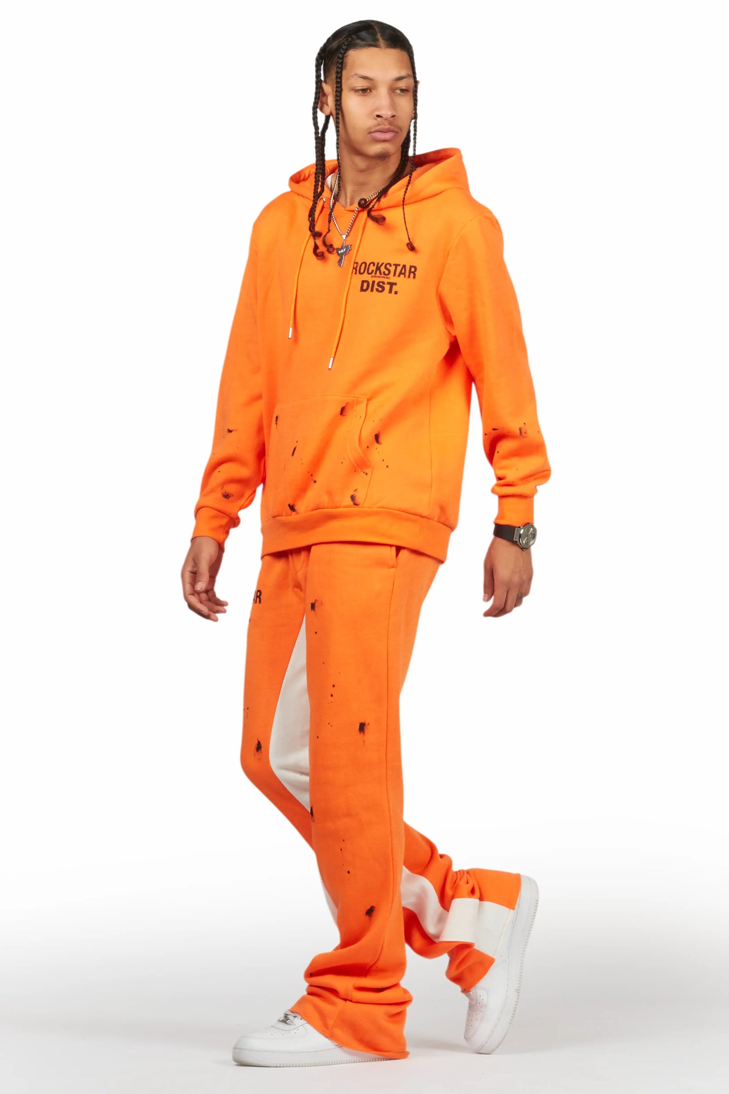 Raffer Orange Hoodie Baggy Fit Pant Track Set