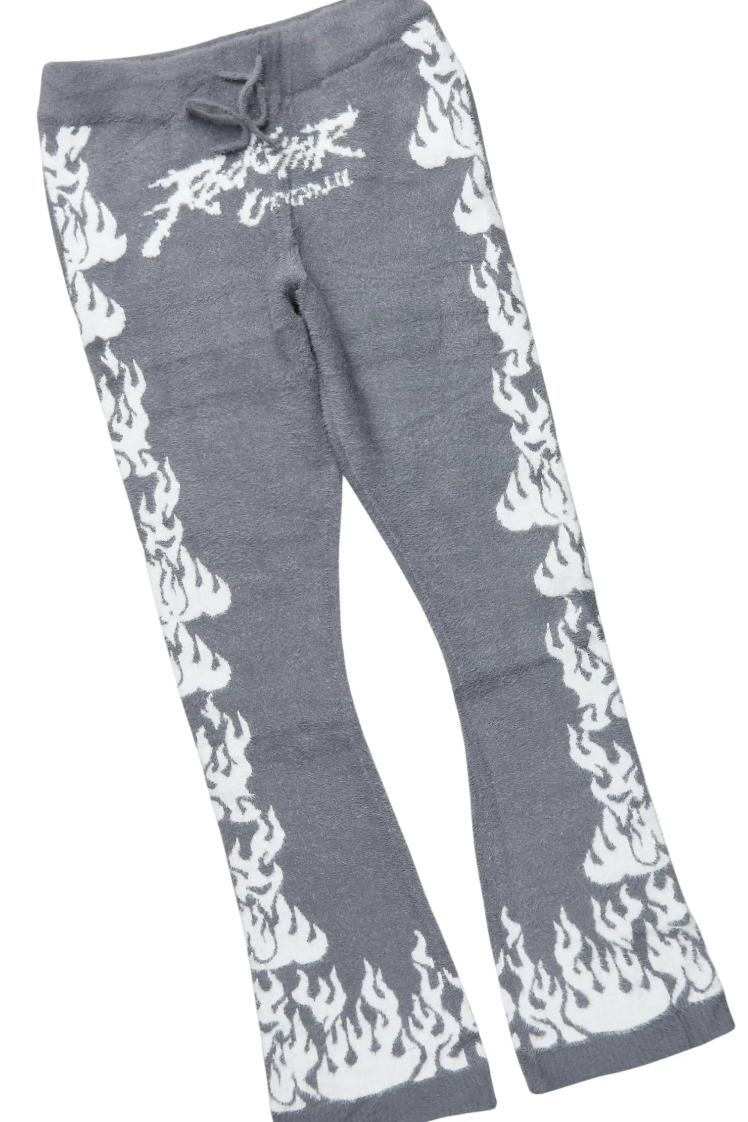 Yash Grey Hoodie Stacked Flare Track Set