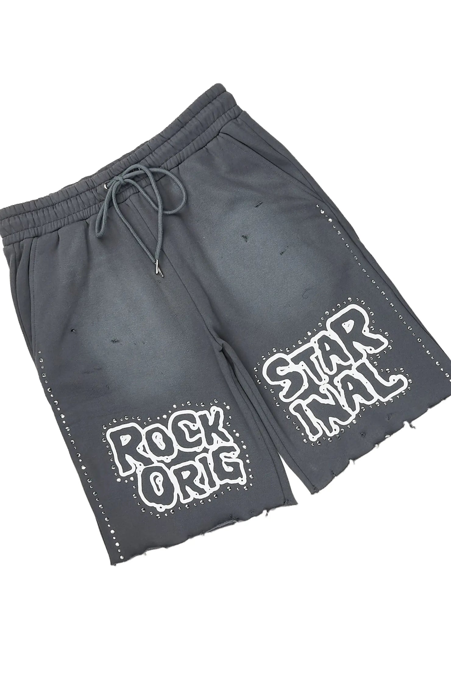 Marc Charcoal Rhinestone T-Shirt Short Set