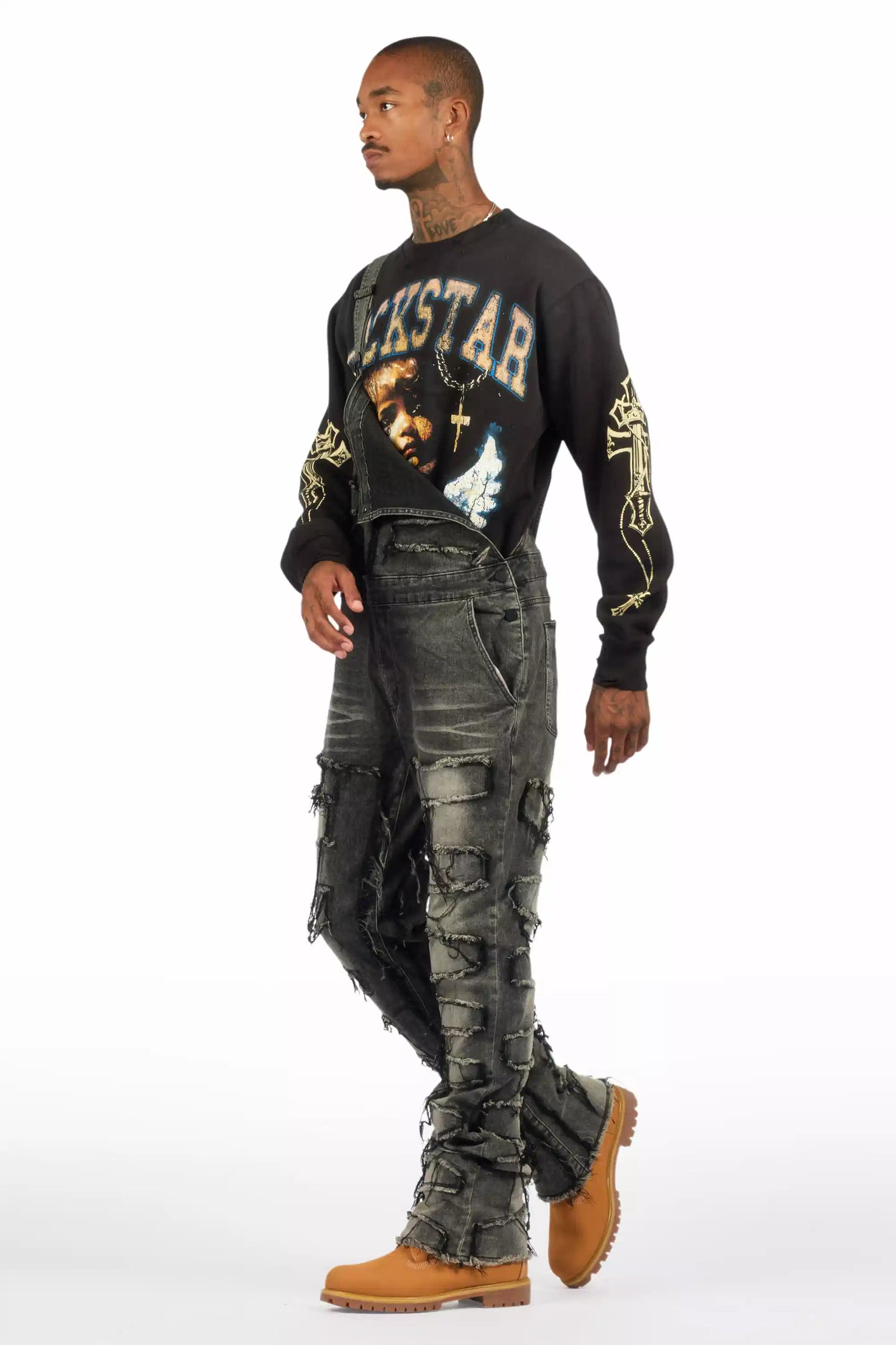 Alfie Grey Denim Overall