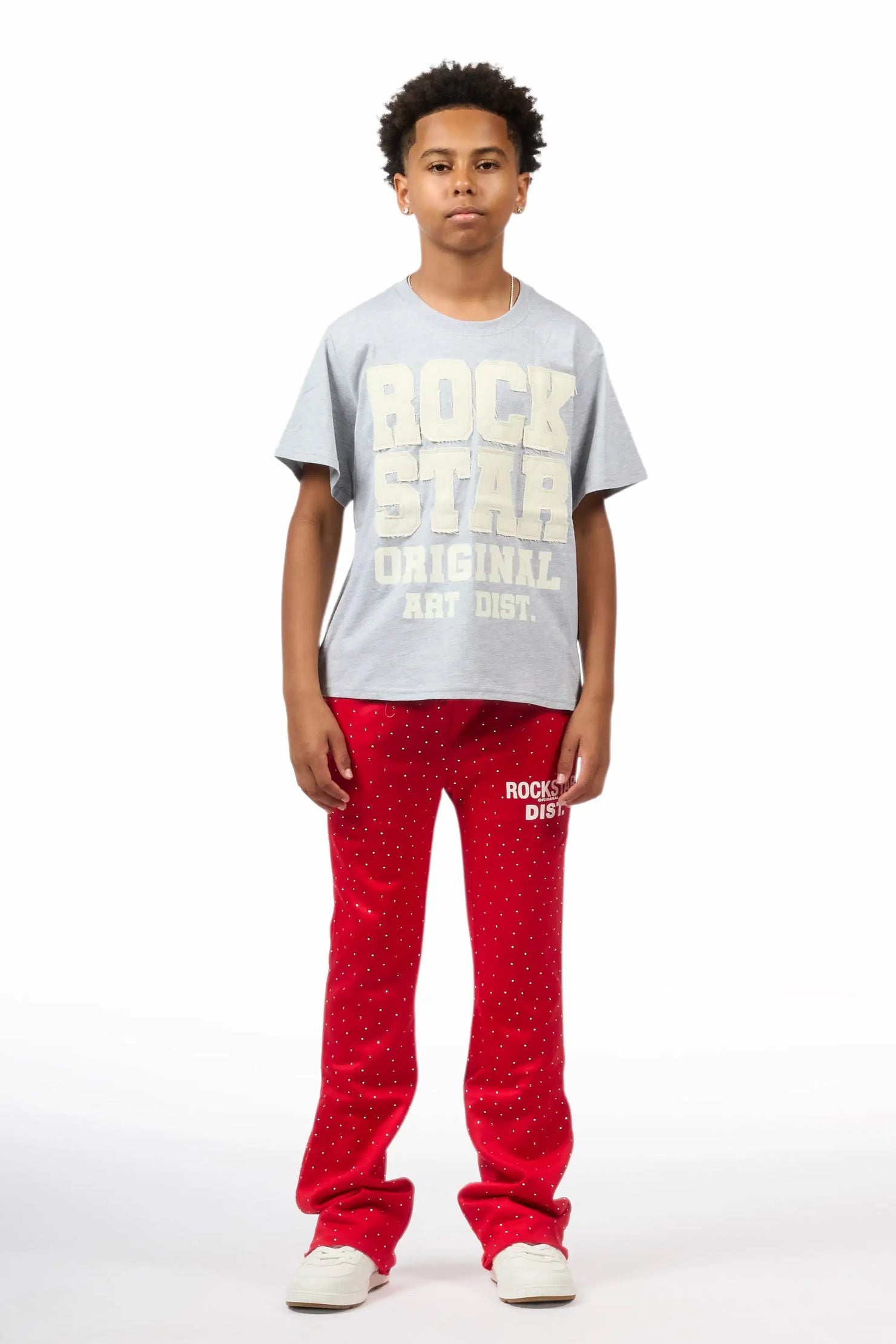Boys Alpine Red Rhinestone Track pant