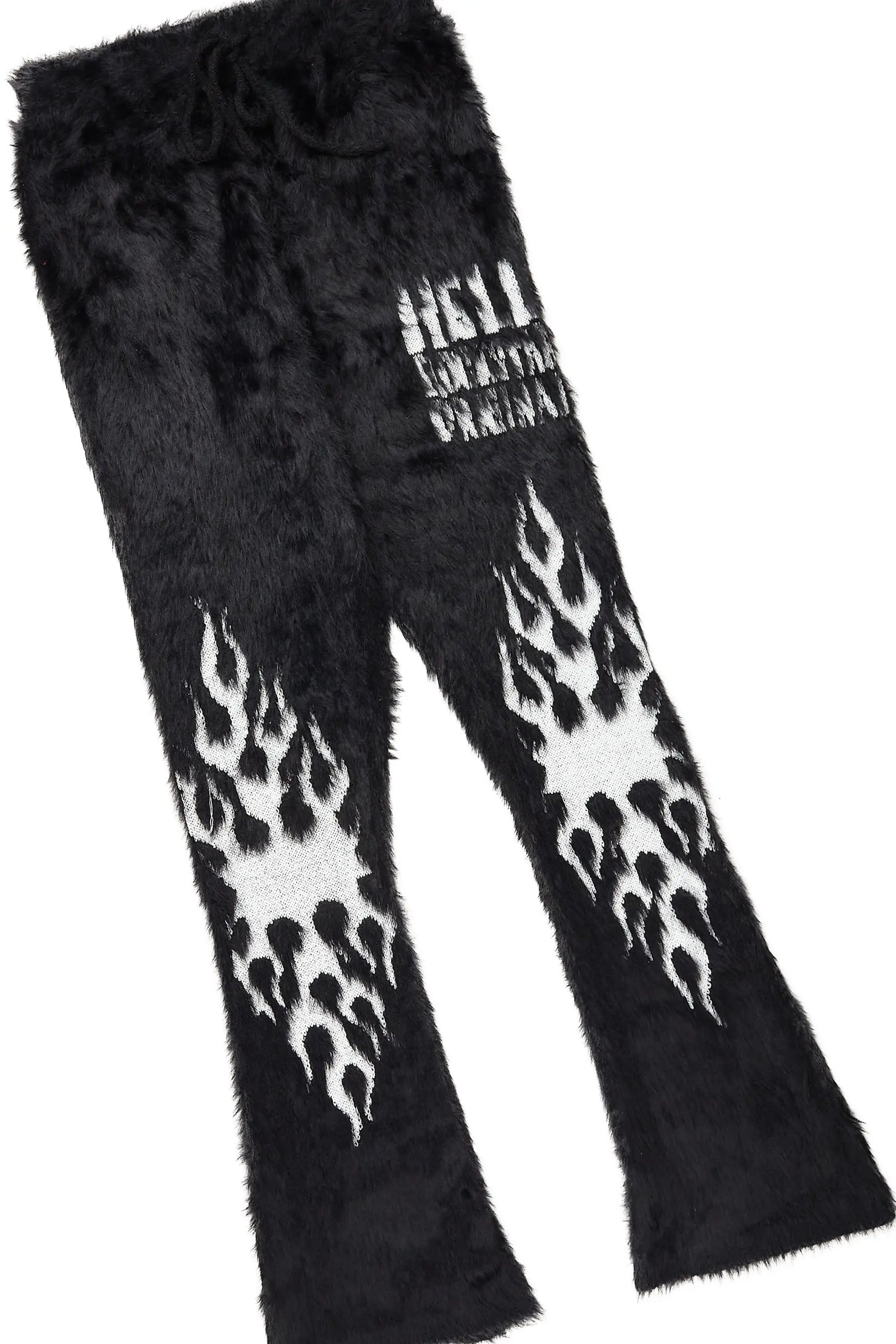 Toshio Black Stacked Flare Knitted Mohair Track Set