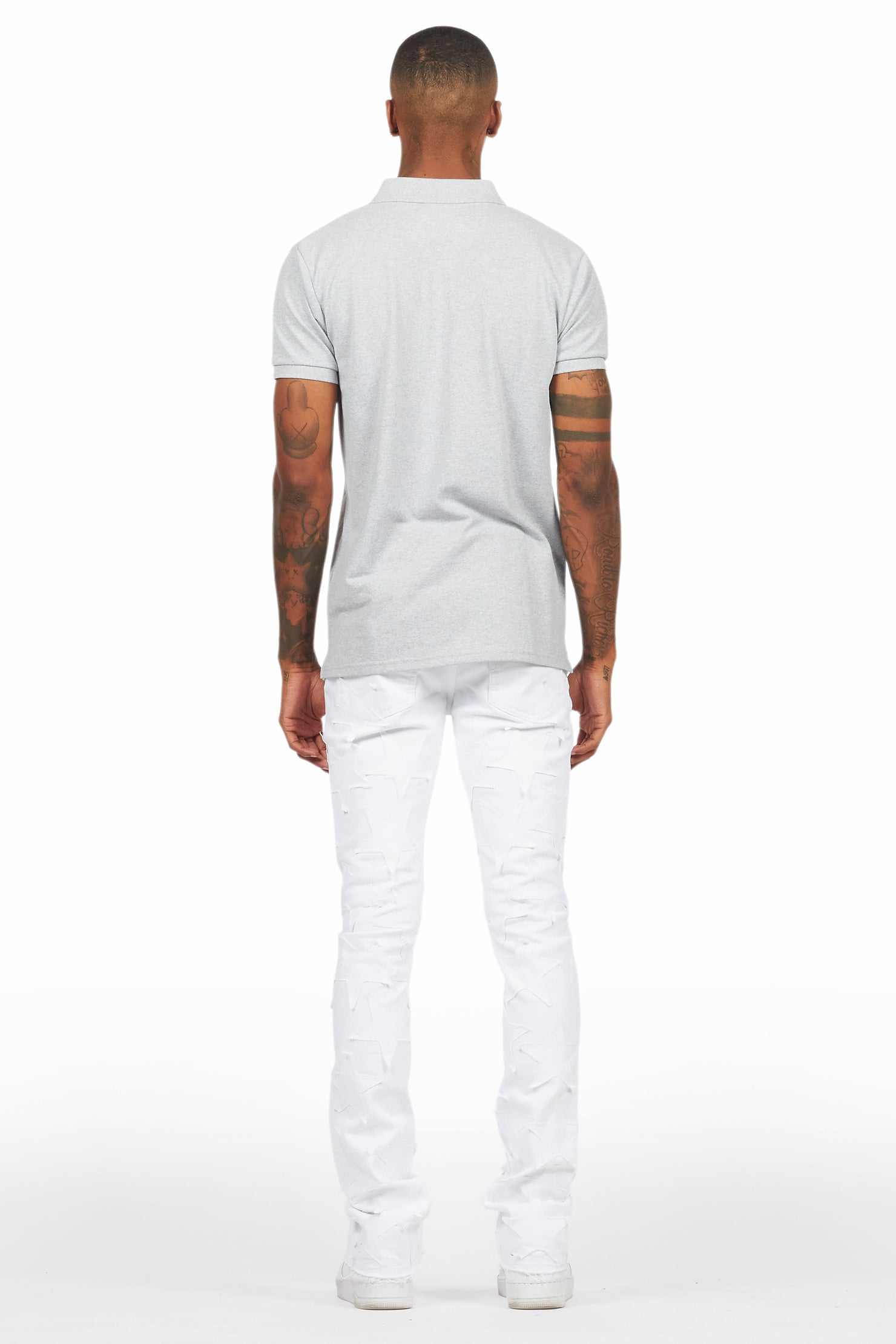 Flynn Heather Grey/Black Polo Shirt