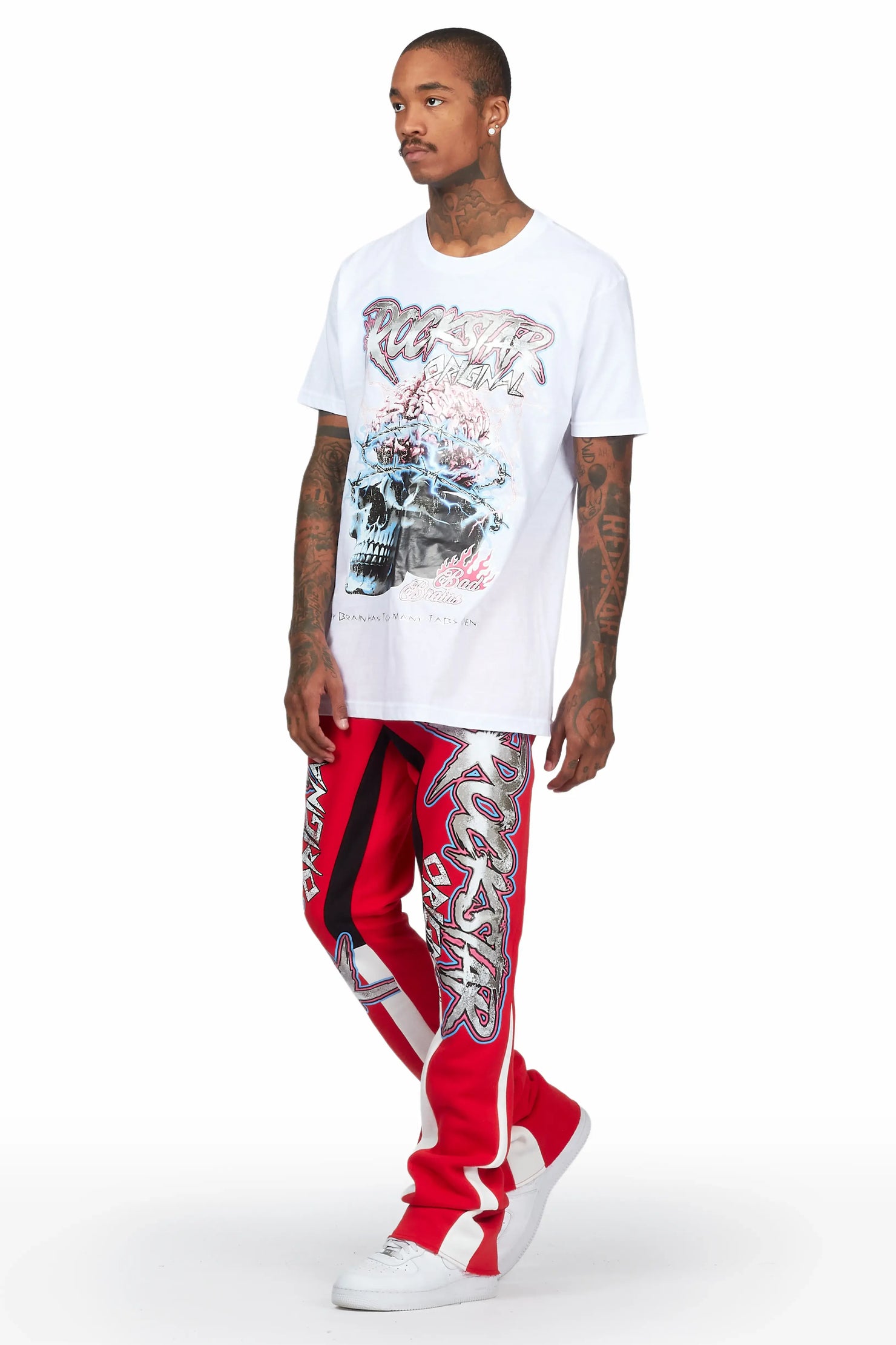Waller White/Red T-Shirt Stacked Flare Track Set