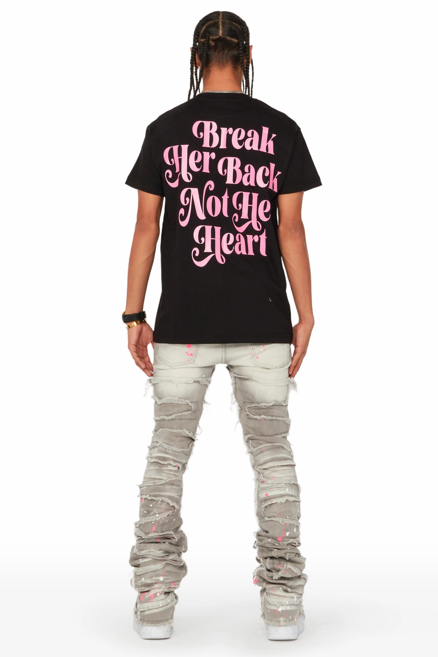 Niall Grey/Pink Painter Super Stacked Jean